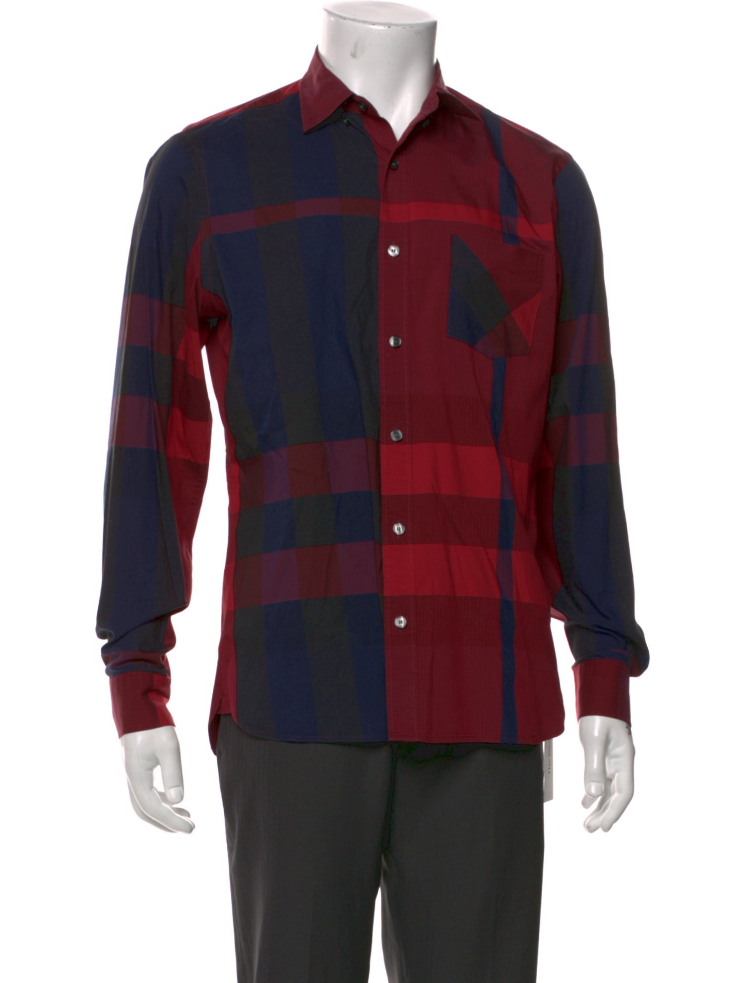 Burberry Exploded Check Pattern Long Sleeve Shirt