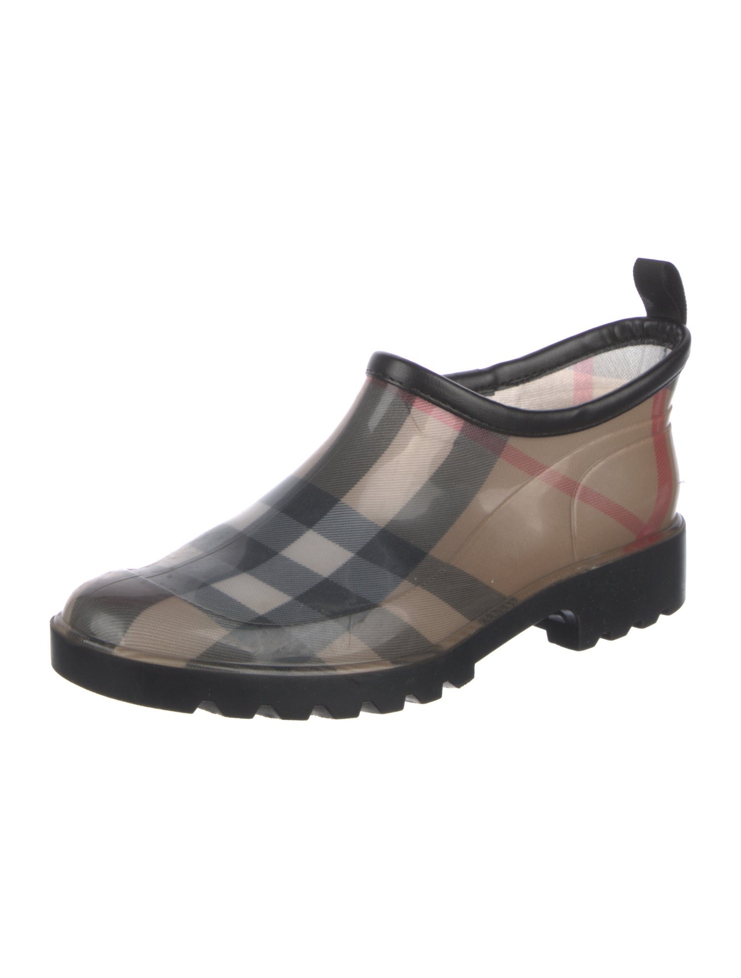 Burberry Rubber Plaid Print Rain Boots