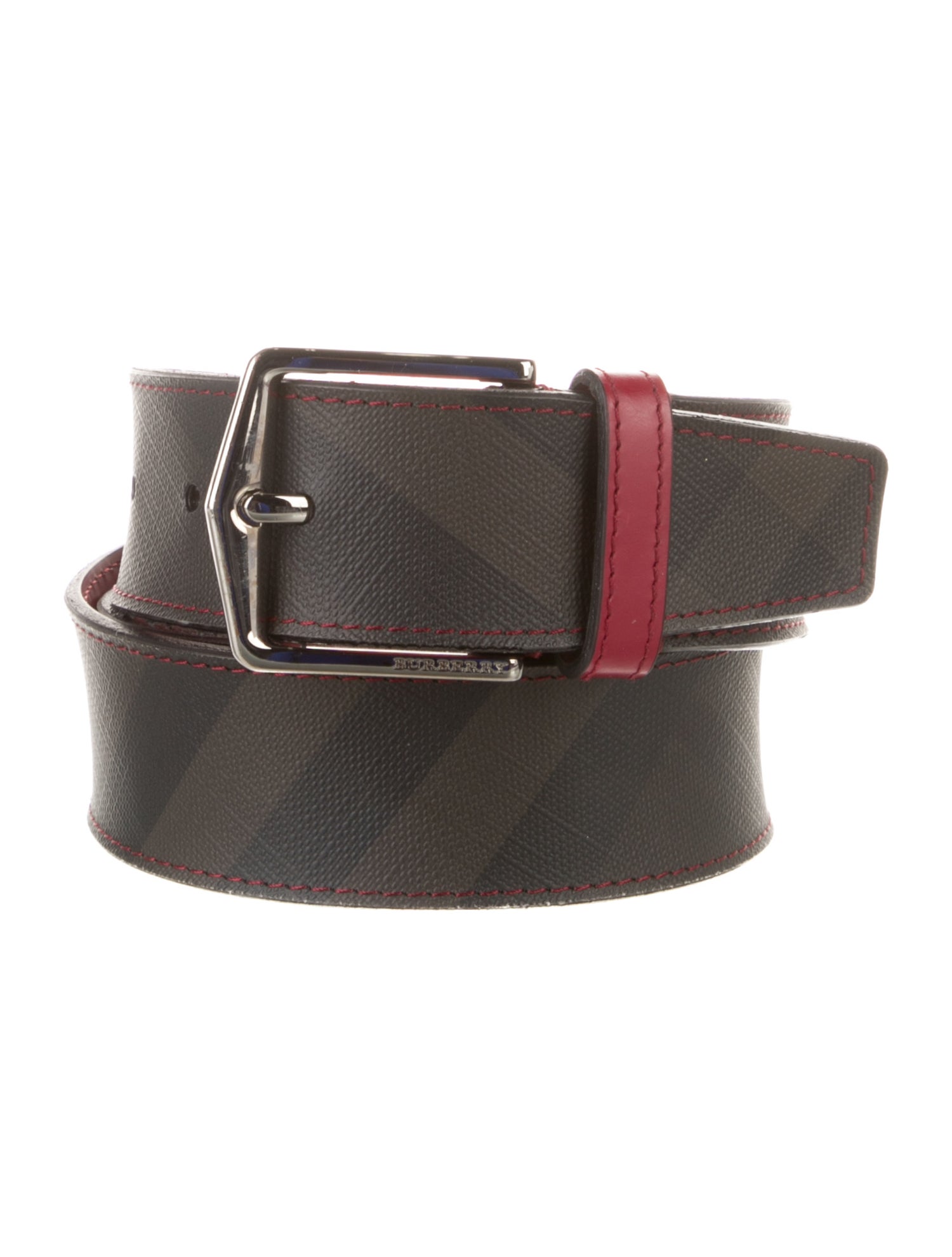 Burberry Smoked Check Pattern Leather Belt