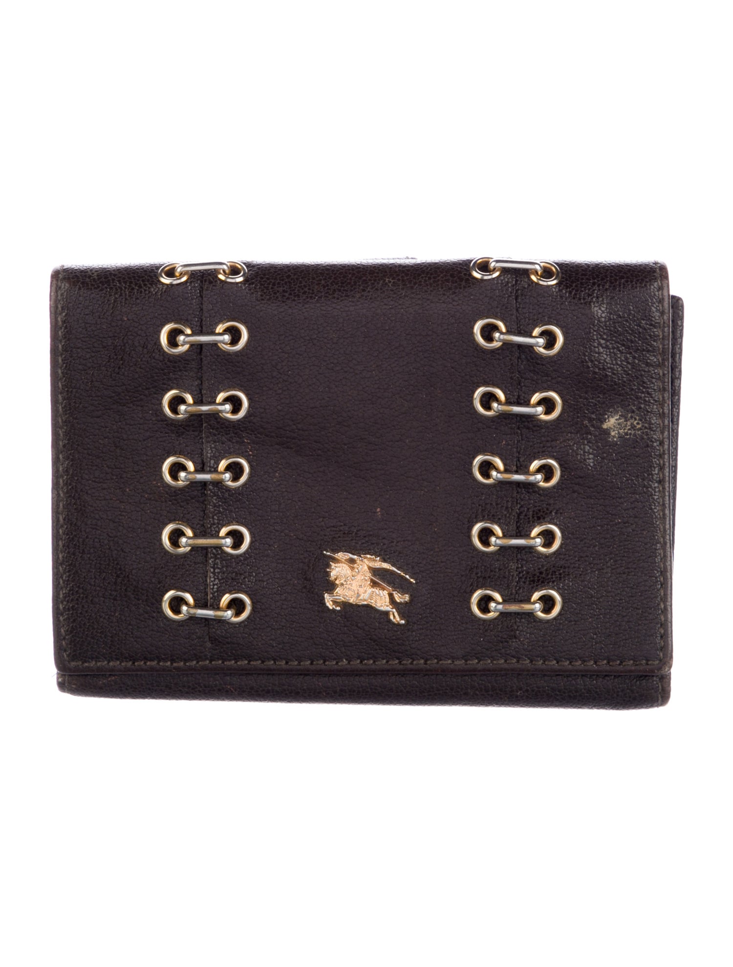 Burberry Leather Printed Compact Wallet