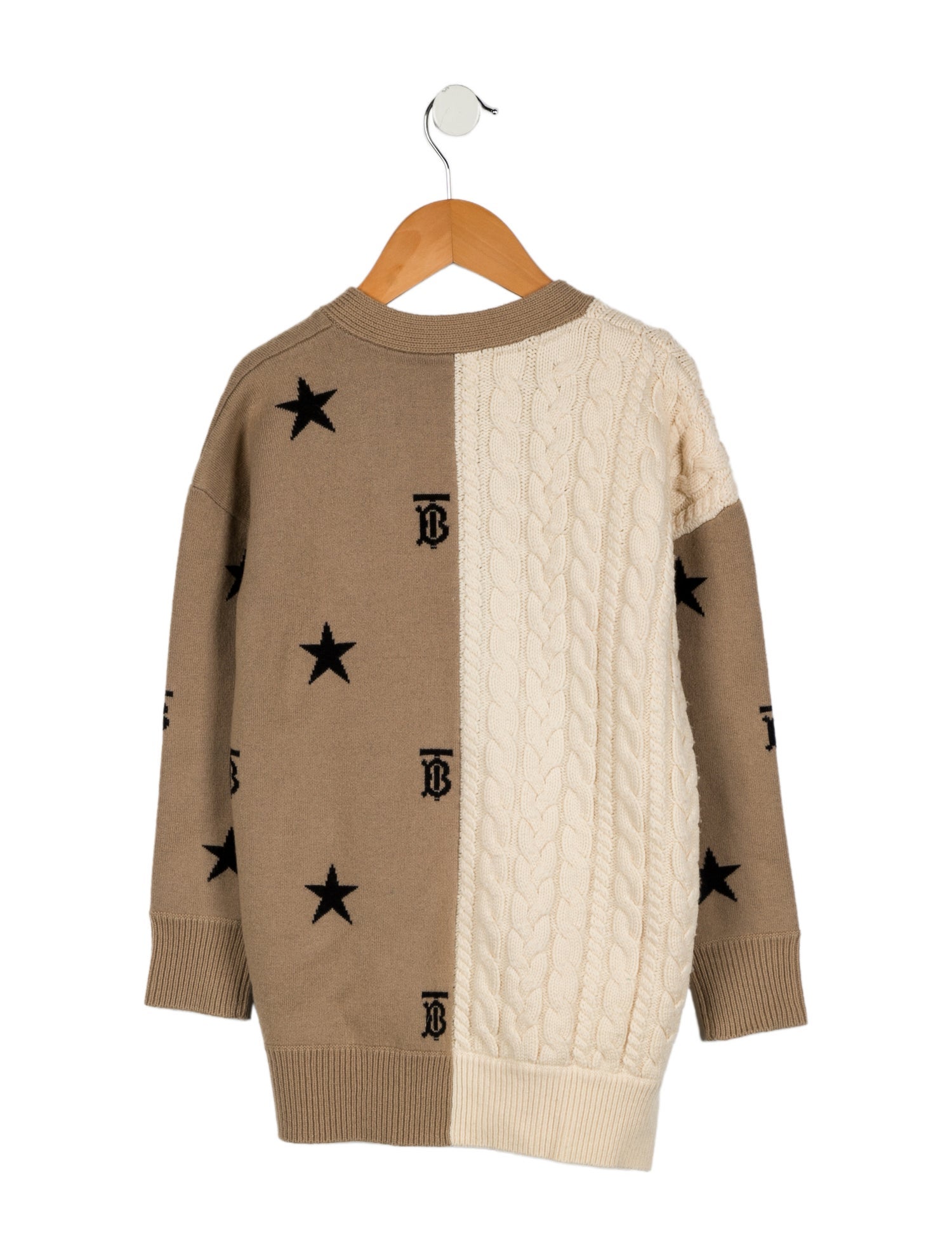 Burberry Girls' TB Monogram and Star Print Cardigan