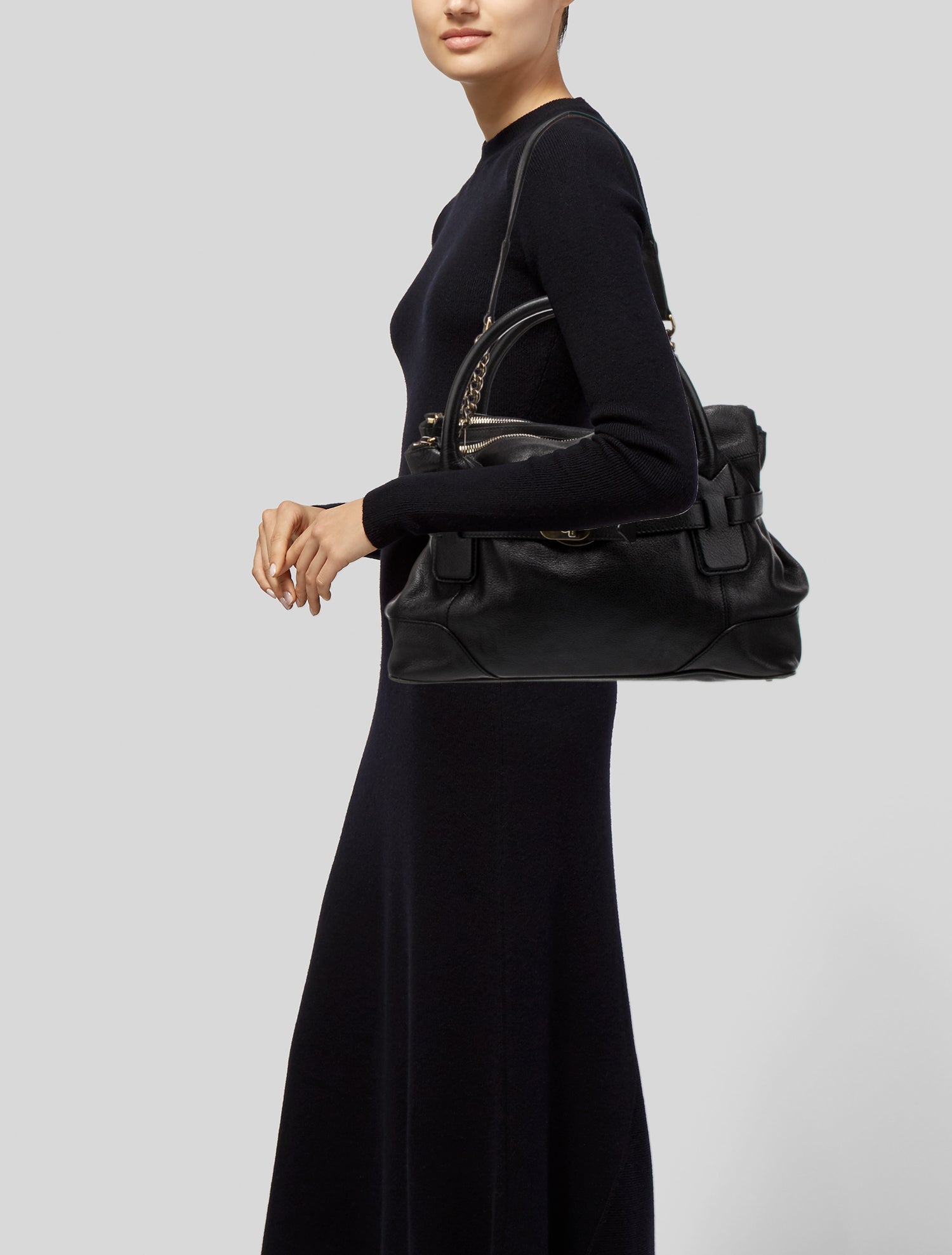 Burberry Leather Top Handle Bag