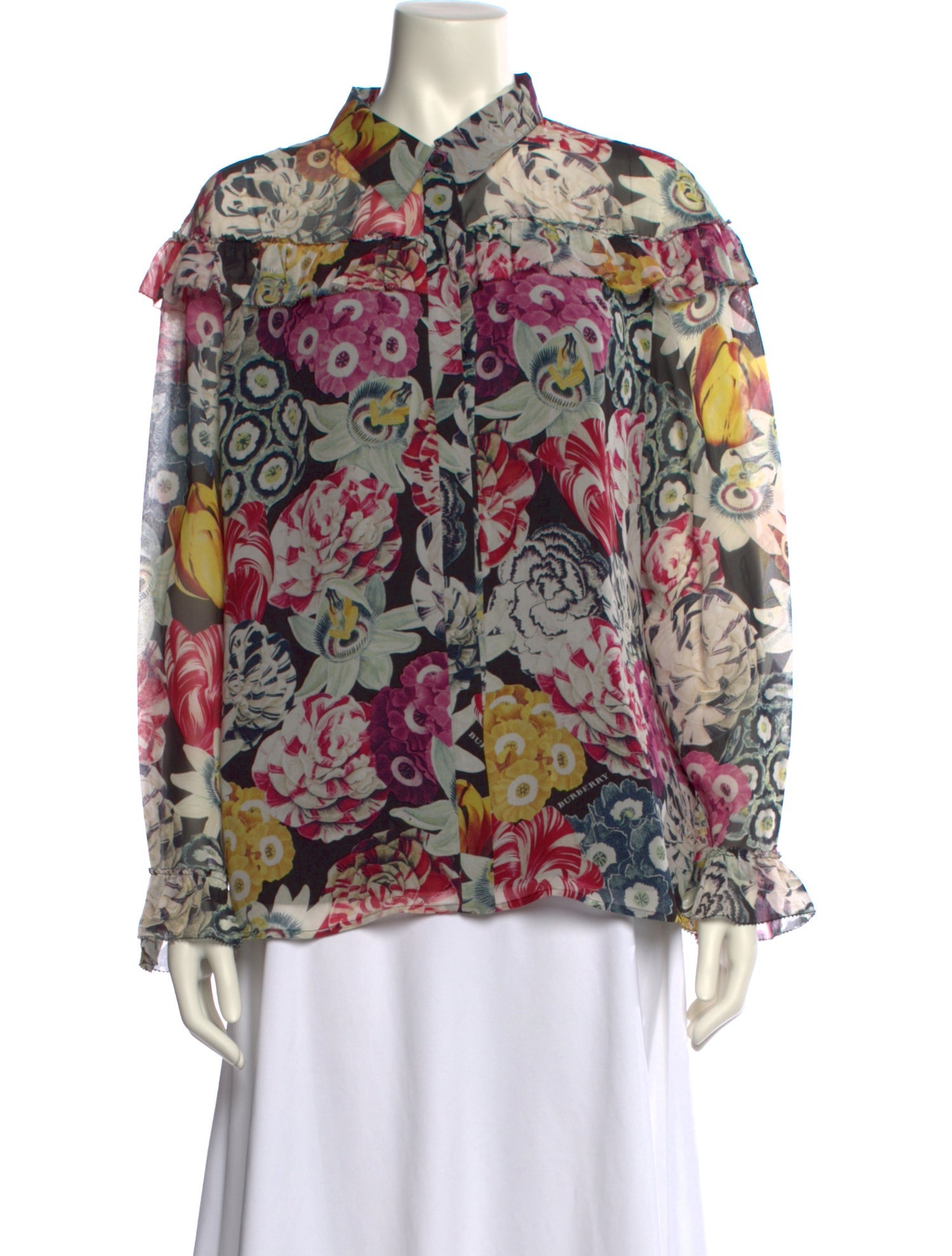 Burberry Silk Floral Print Blouse