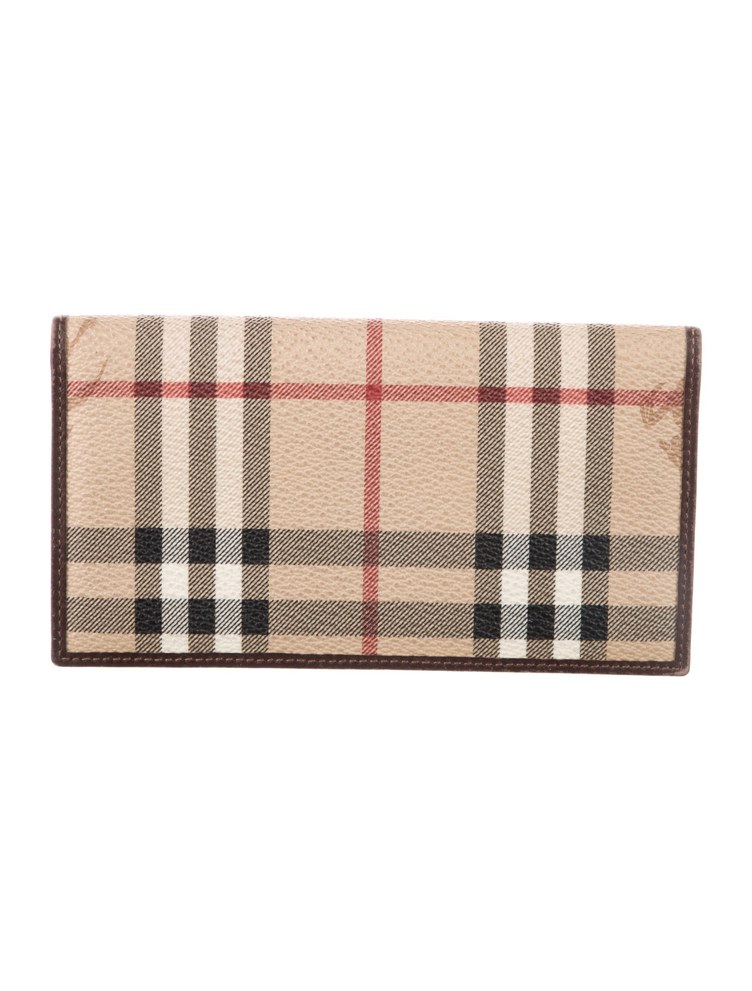 Burberry Haymarket Check Pattern Plaid Print Continental Wallet