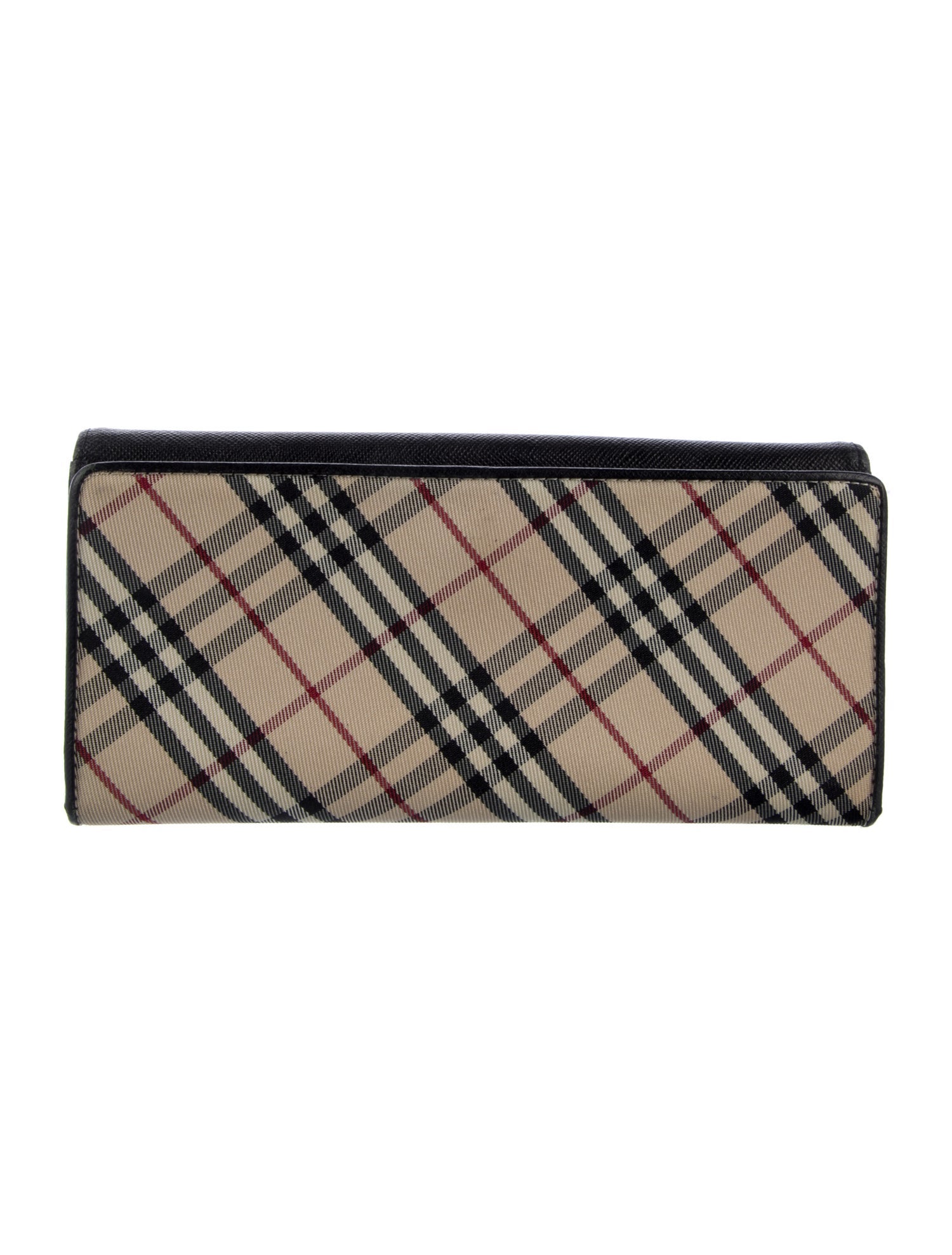 Burberry Nova Check Pattern Leather Continental Wallet