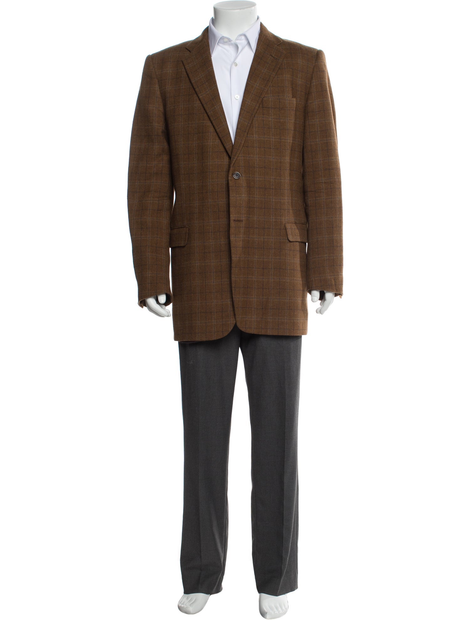 Burberry London Men's Brown Pattern Printed Wool Blazer
