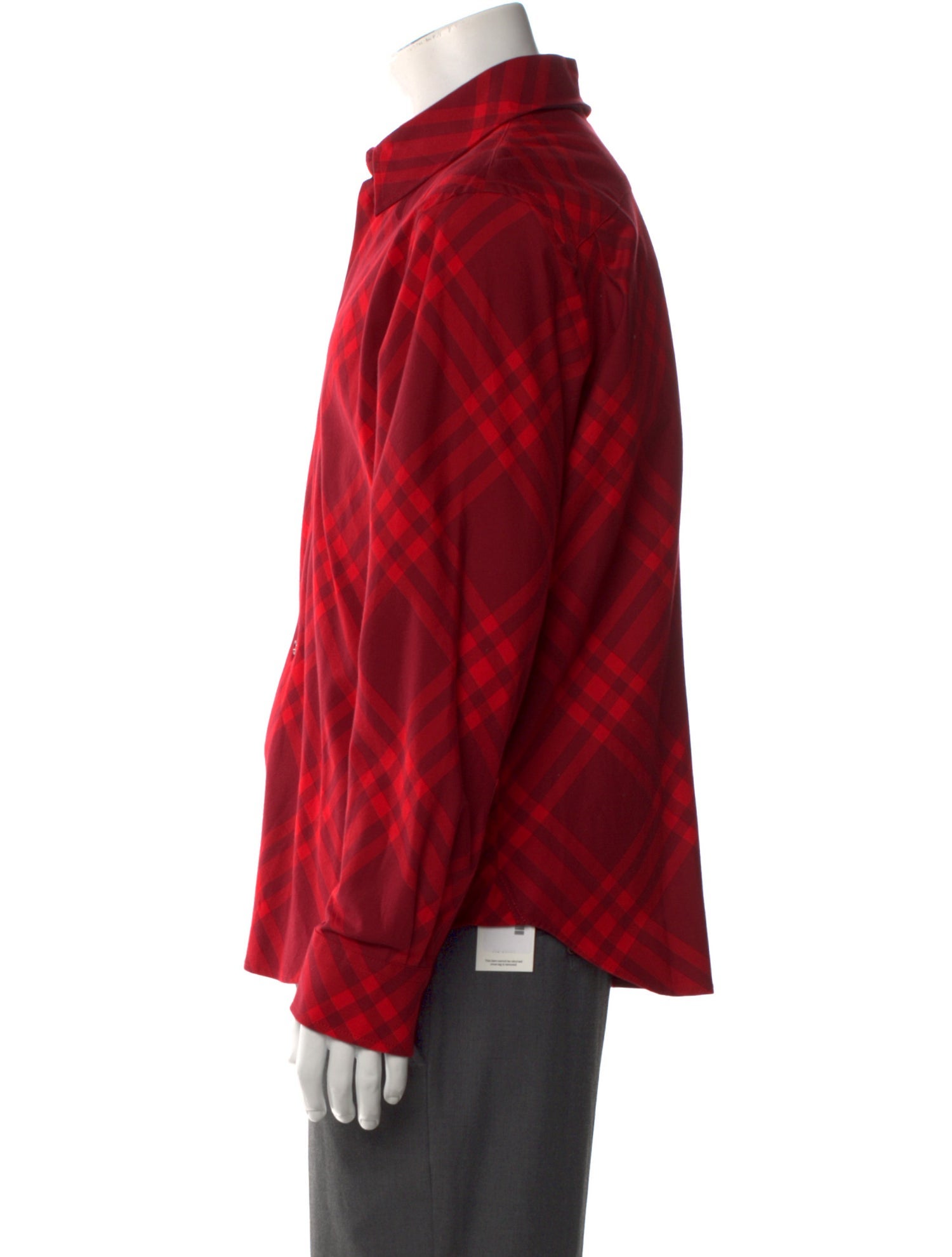 Burberry Plaid Print Long Sleeve Shirt