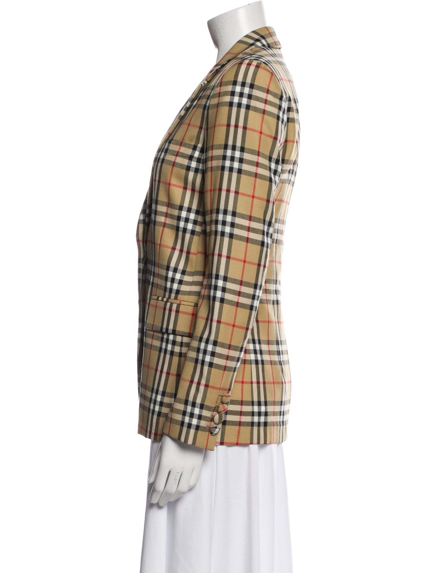 Burberry Wool Plaid Print Blazer w/ Tags