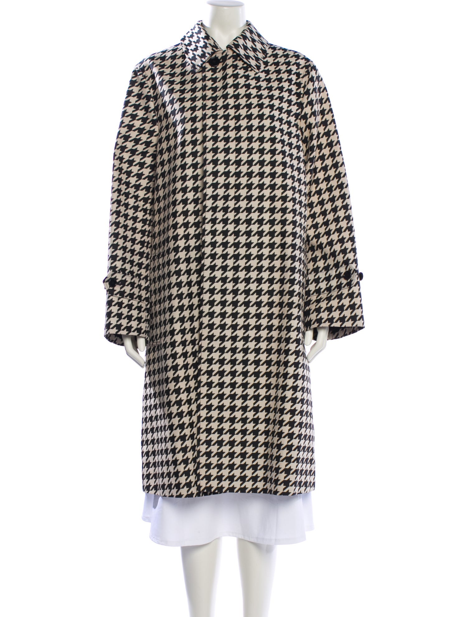 Burberry Virgin Wool Houndstooth Print Coat w/ Tags