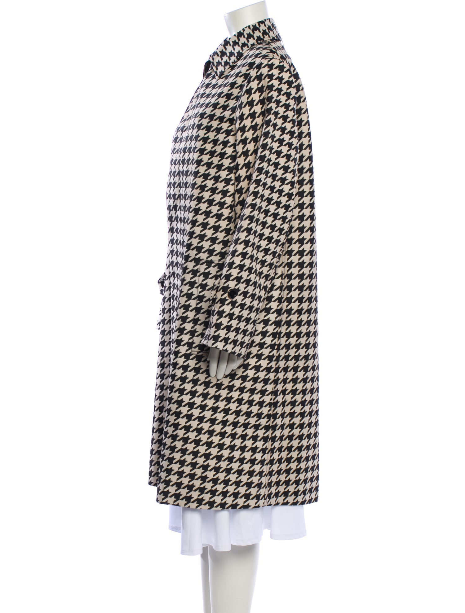 Burberry Virgin Wool Houndstooth Print Coat w/ Tags