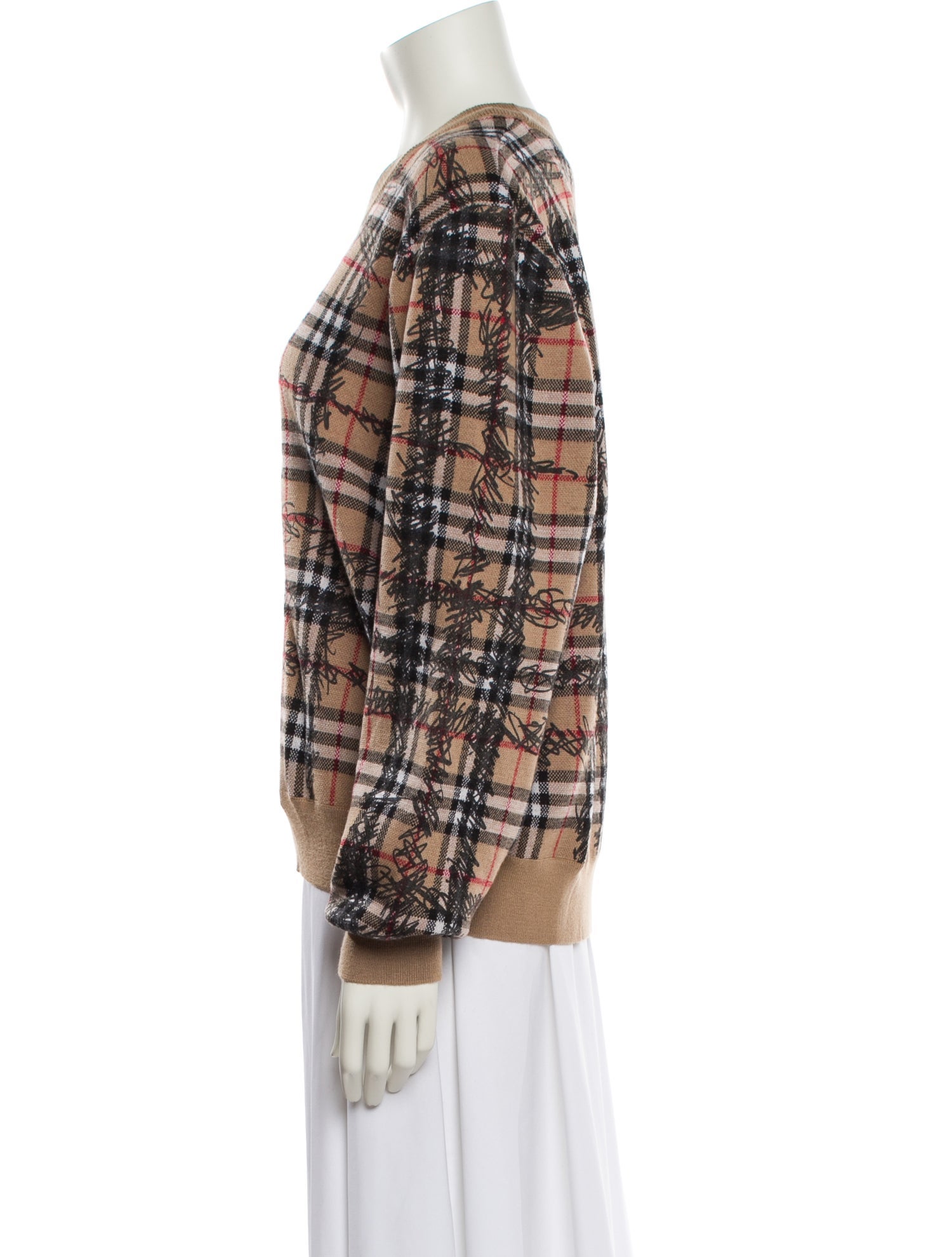 Burberry Merino Wool Plaid Print Sweater w/ Tags