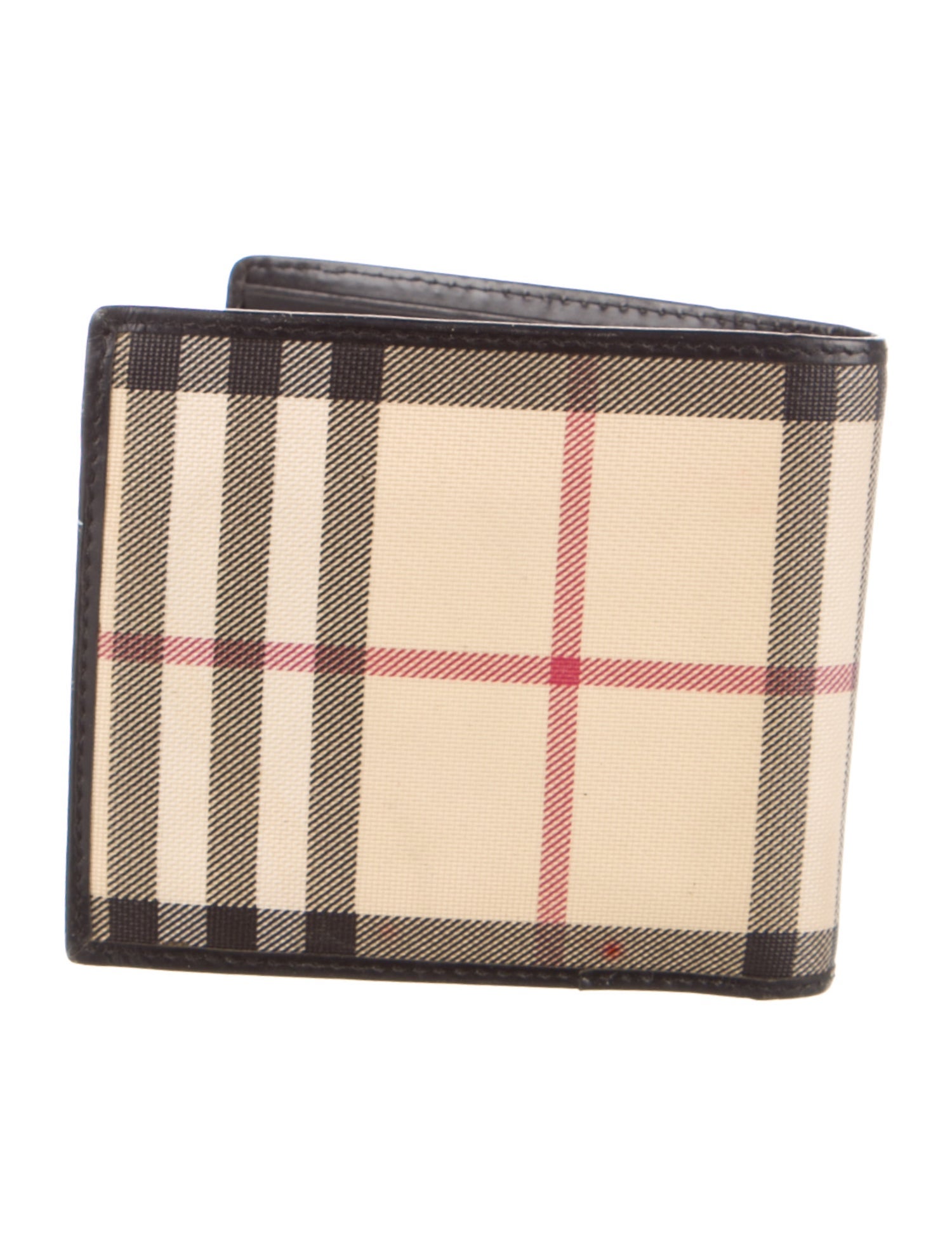 Burberry Haymarket Check Pattern Plaid Print Bifold Wallet