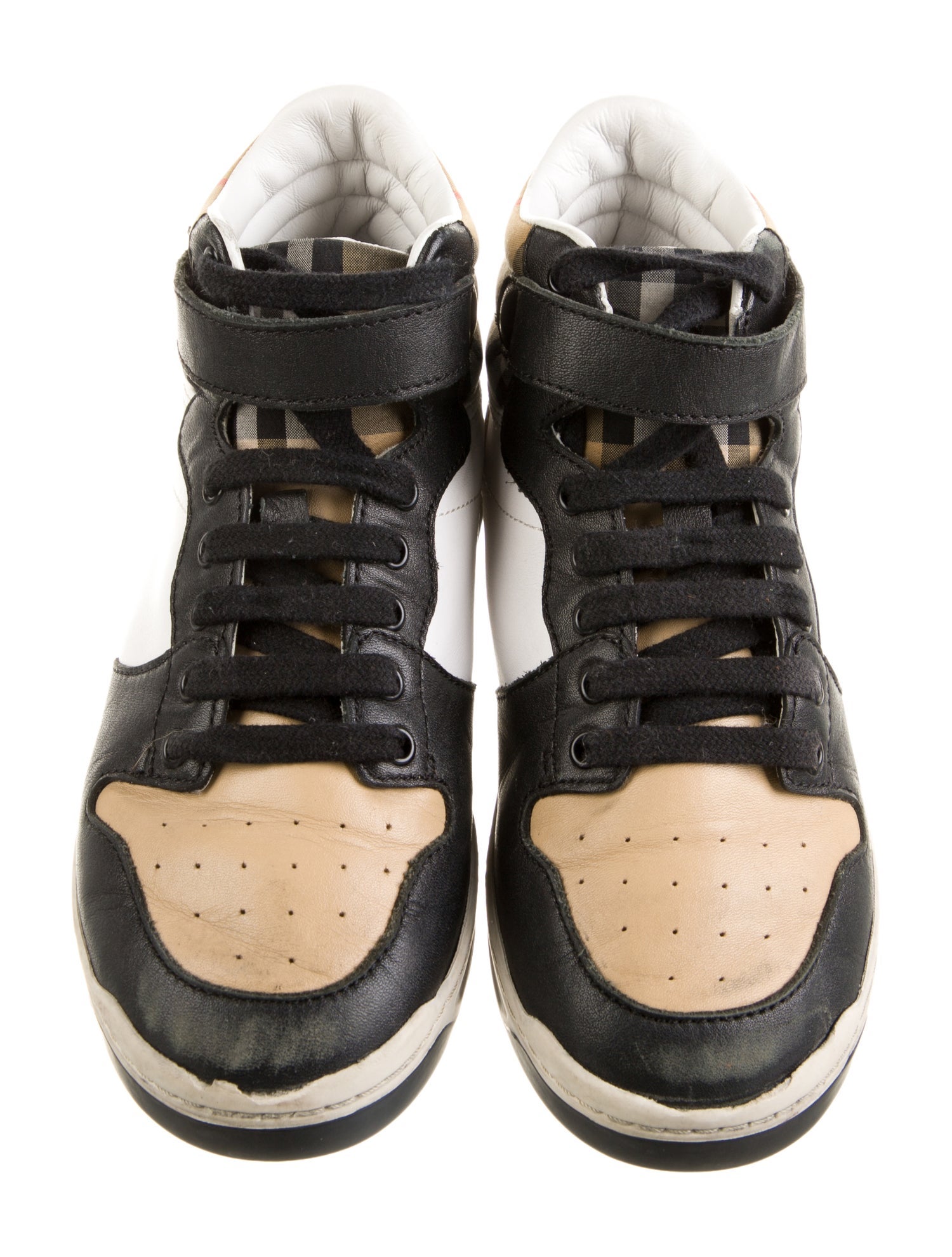 Burberry Kids' Leather High Top Sneakers