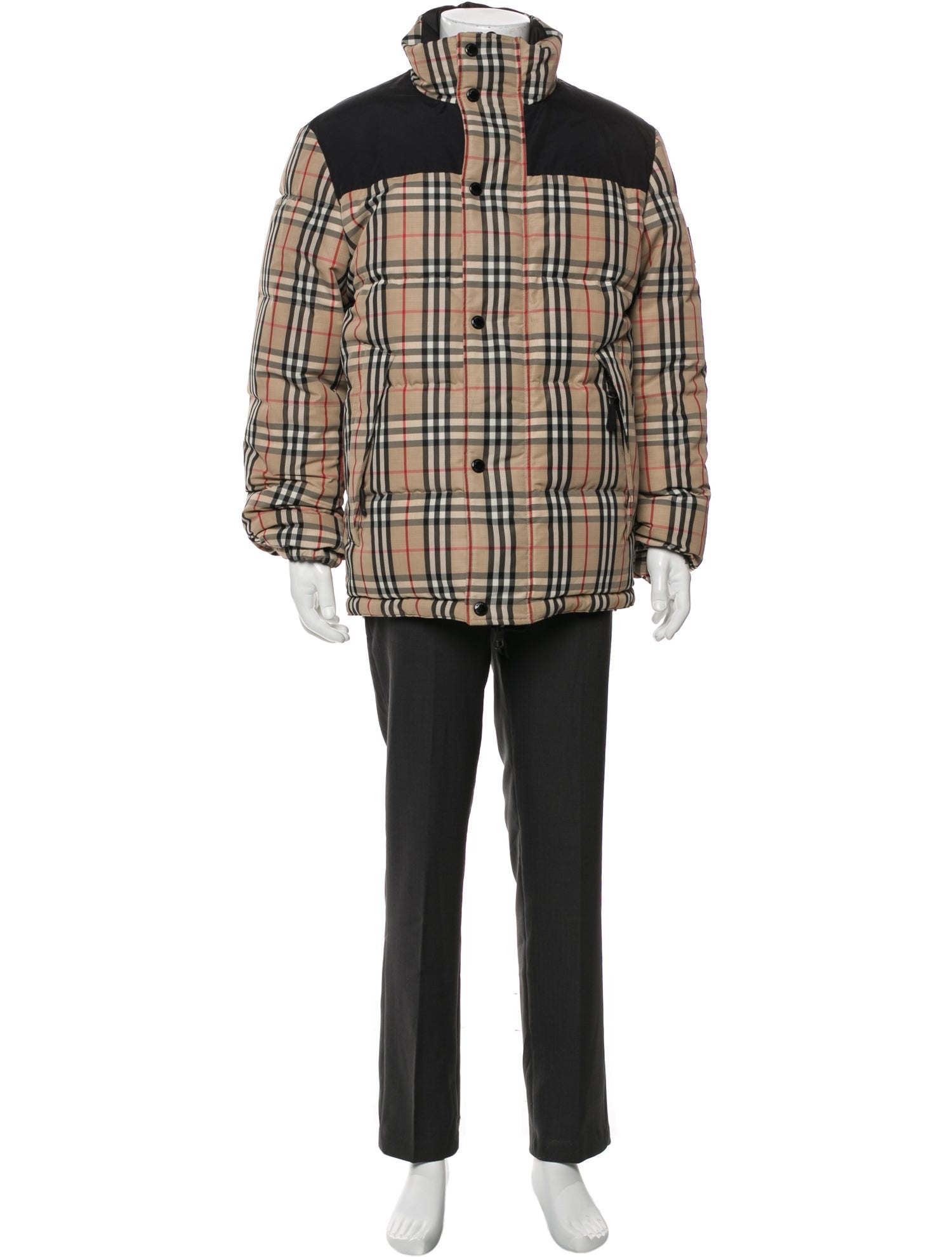 Burberry Plaid Print Parka