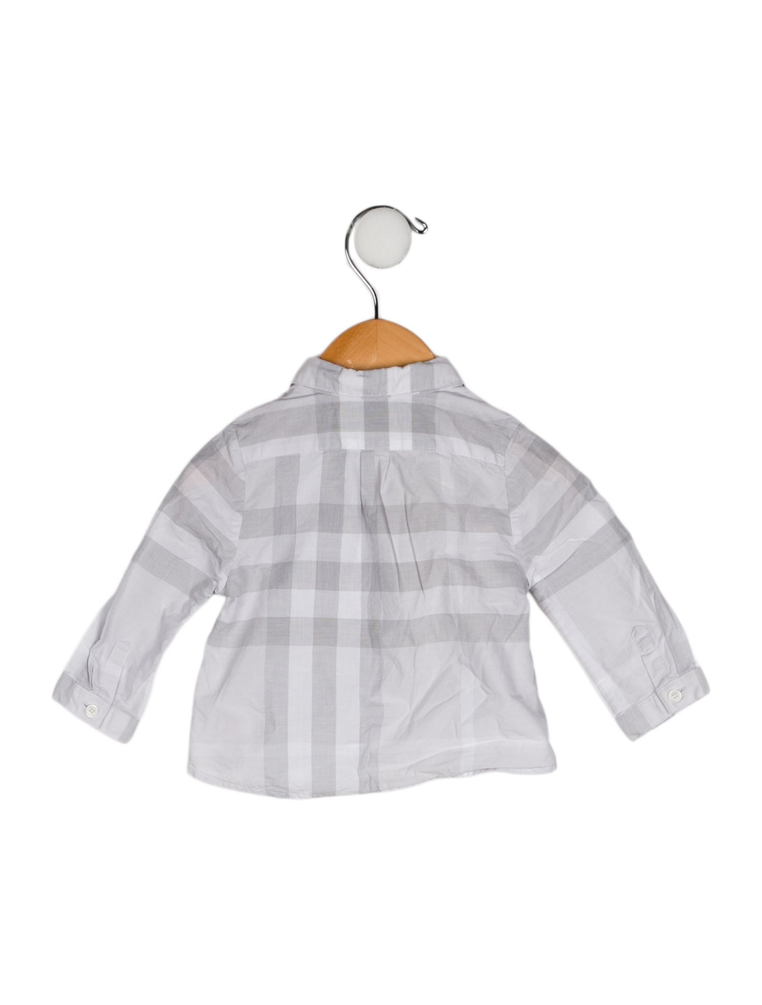 Burberry Infant Boys' Patterned Printed Long Sleeve Button Up