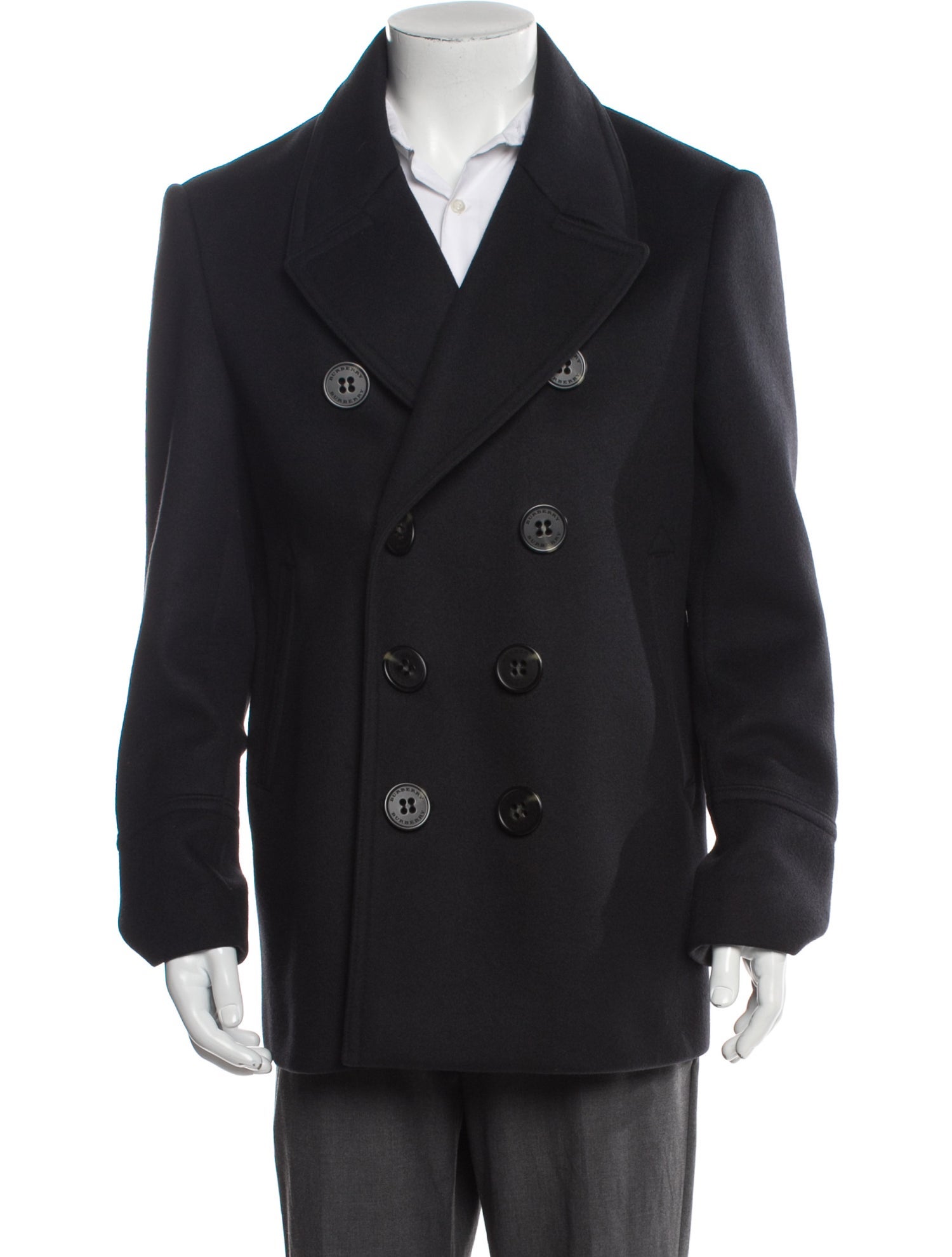 Burberry Abstract Check Wool Peacoat