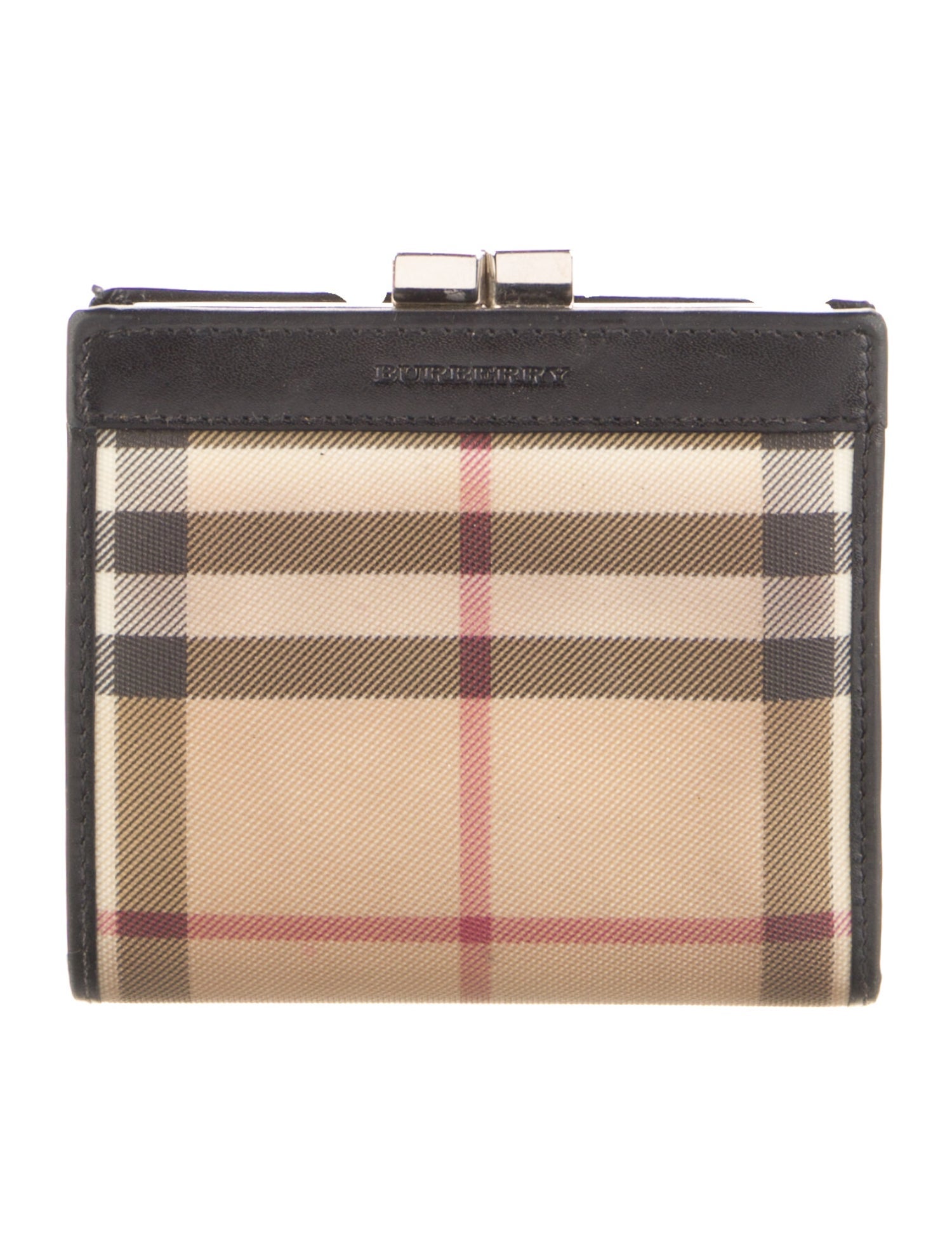 Burberry Plaid Print French Purse