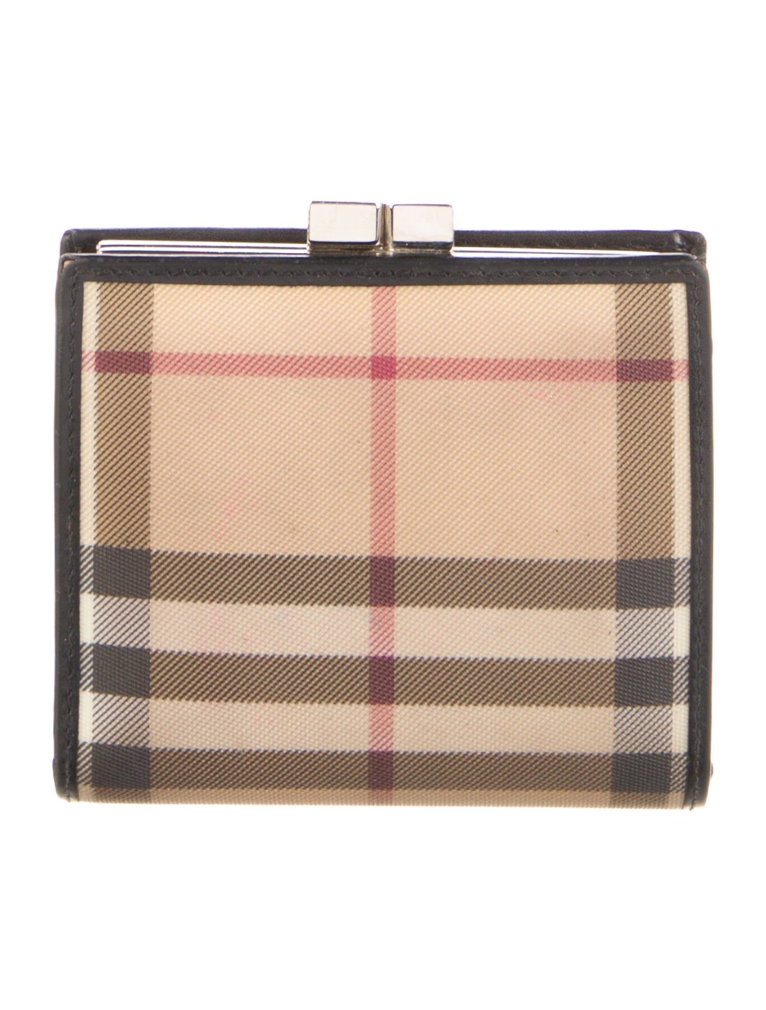 Burberry Plaid Print French Purse