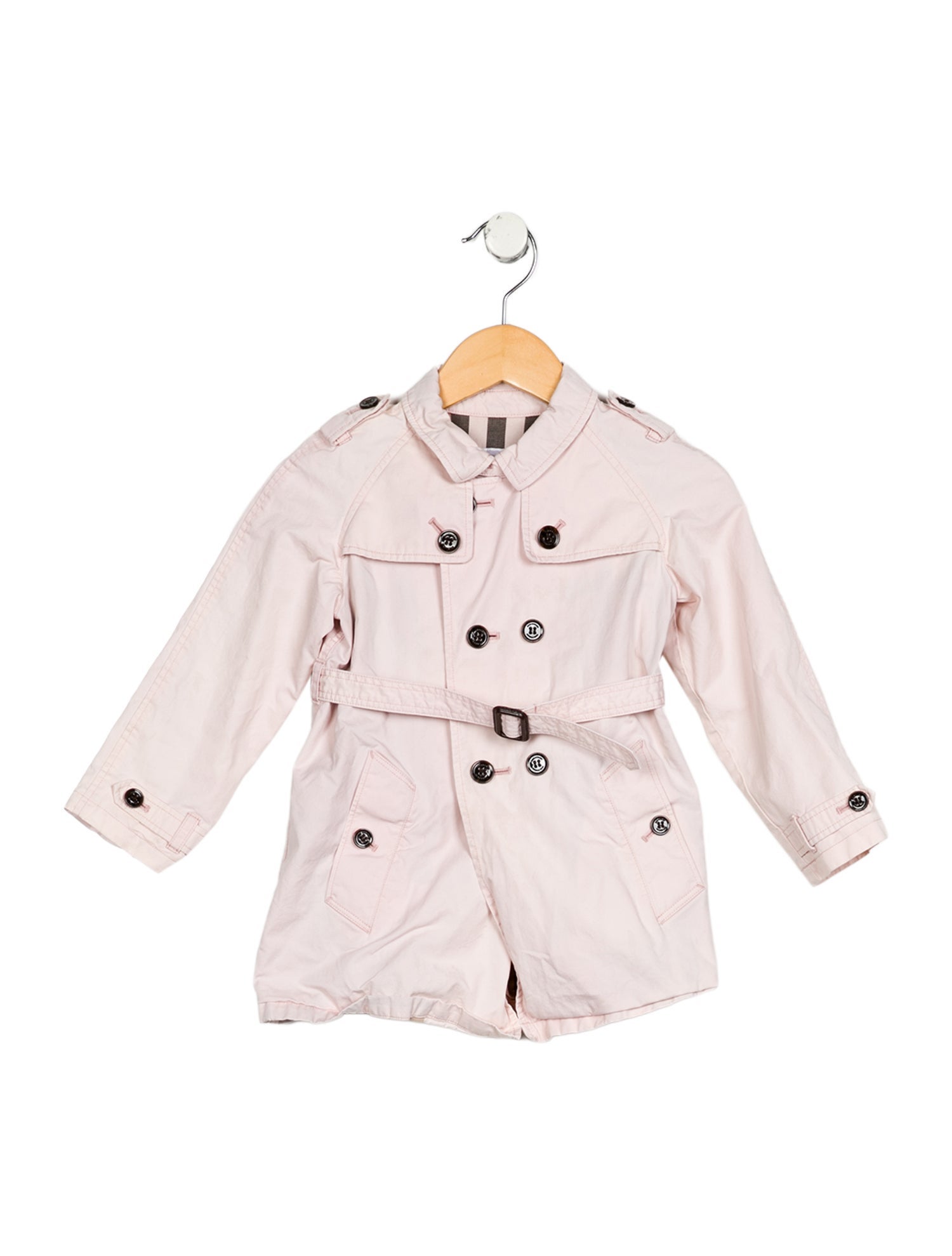 Burberry Girls' Solid Double Breasted Coat