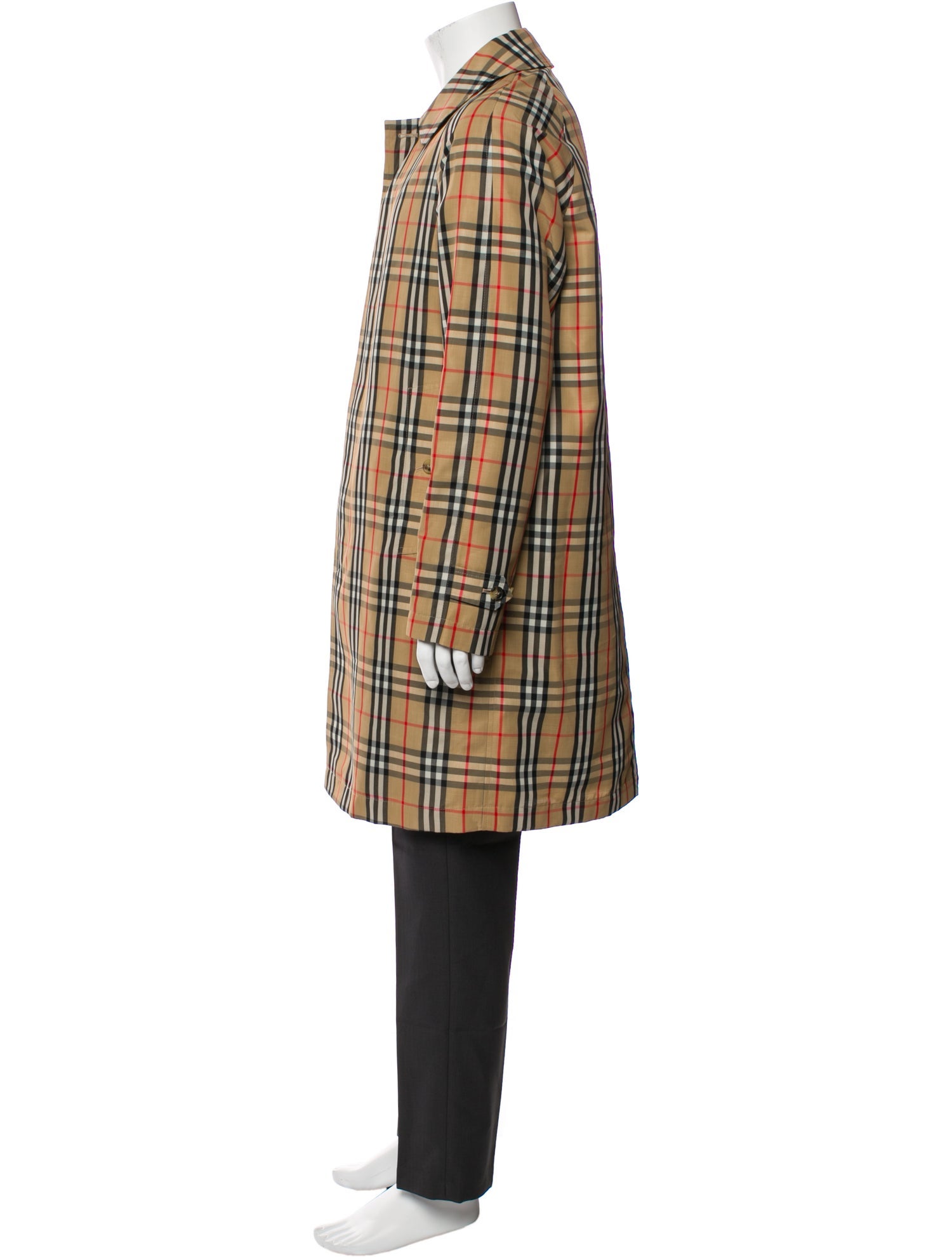 Burberry Plaid Print Overcoat