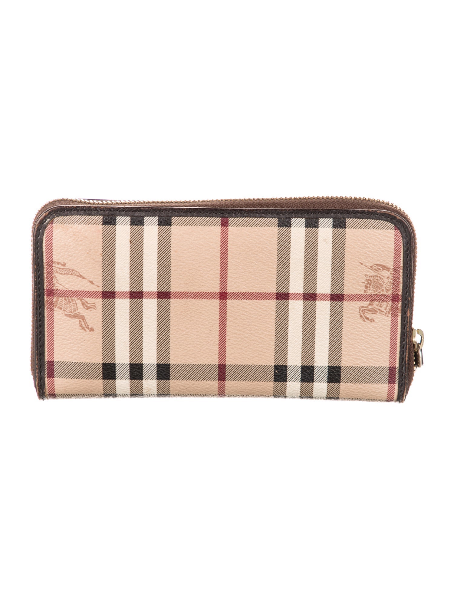 Burberry Horseferry Check Pattern Plaid Print Continental Wallet