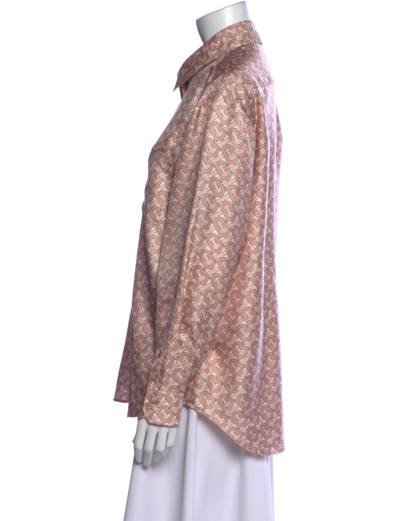 Burberry Silk Printed Button-Up Top