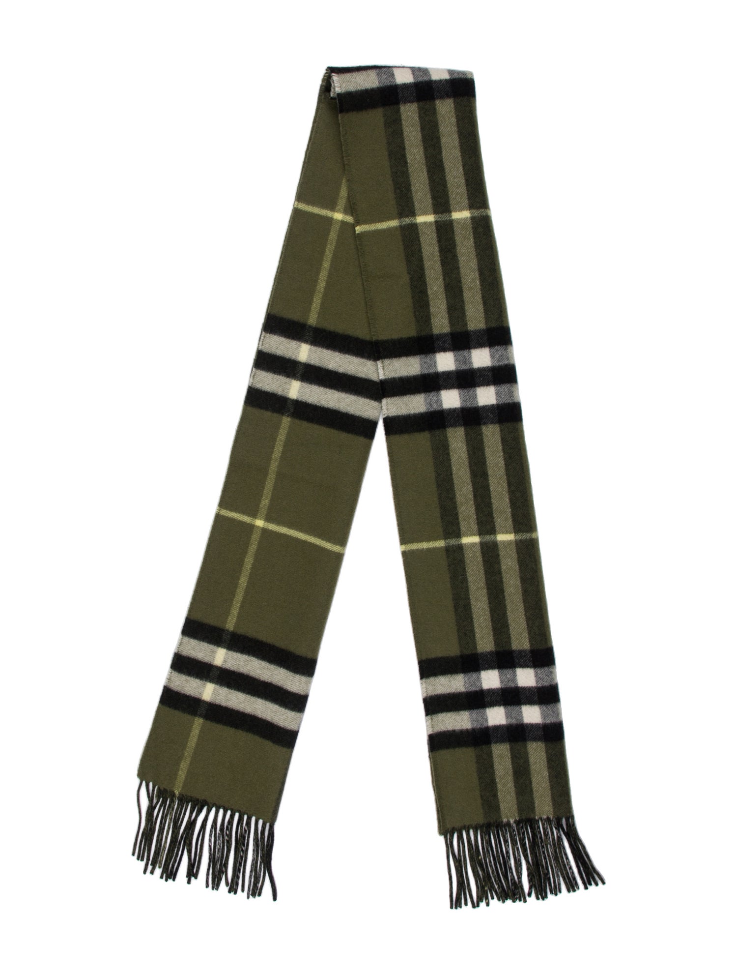 Burberry Cashmere Plaid Print Scarf