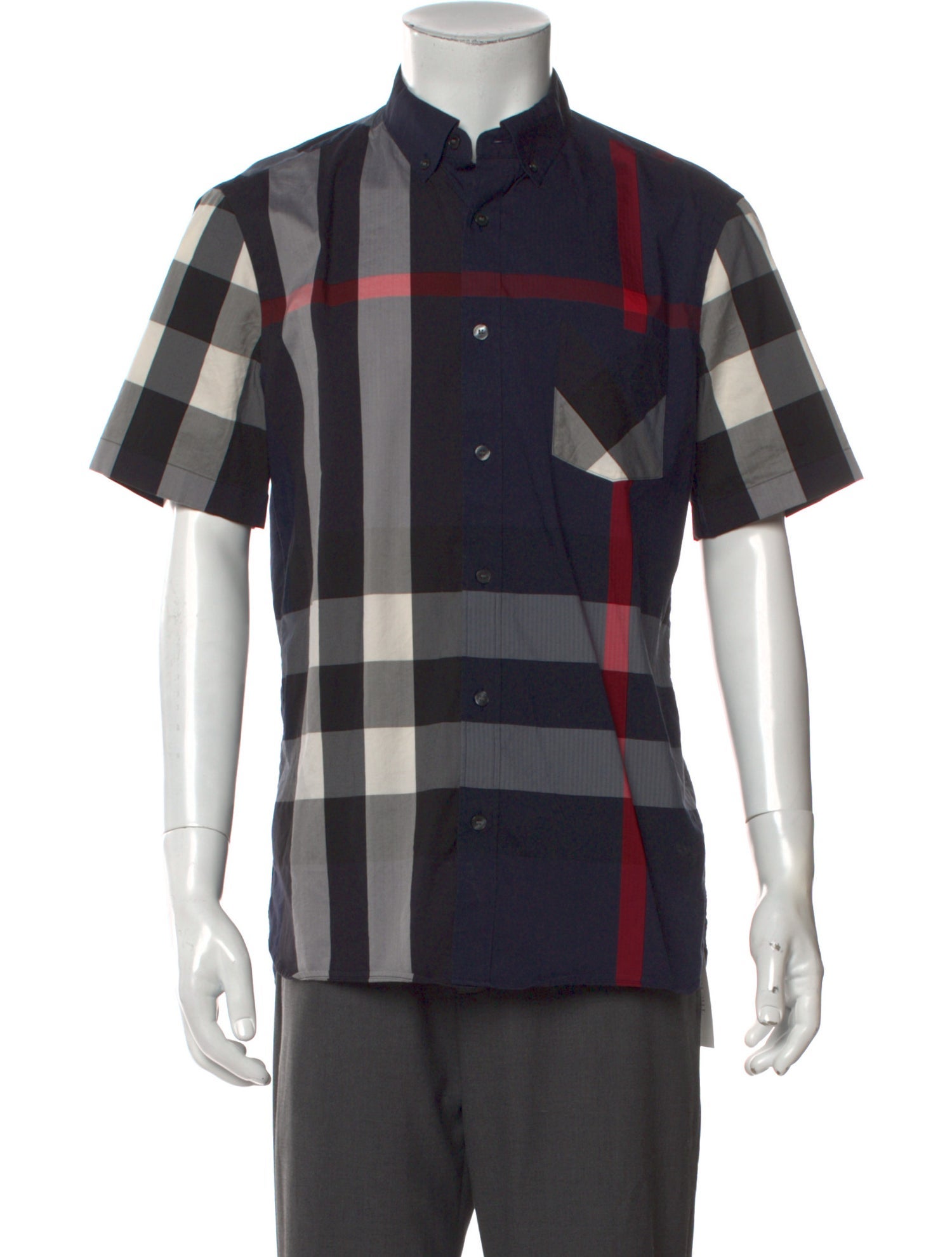 Burberry Exploded Check Pattern Short Sleeve Shirt