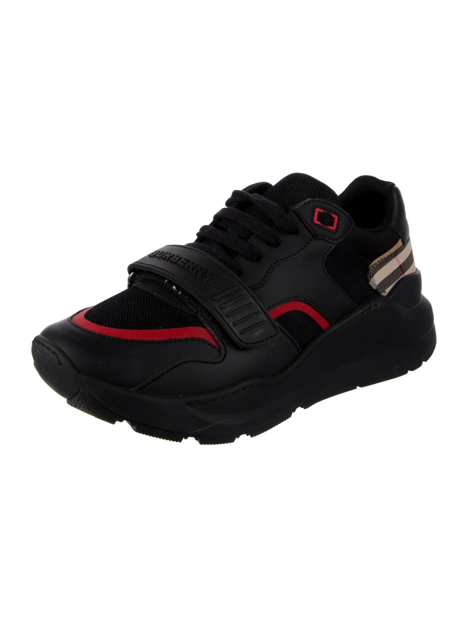 Burberry Leather Printed Athletic Sneakers