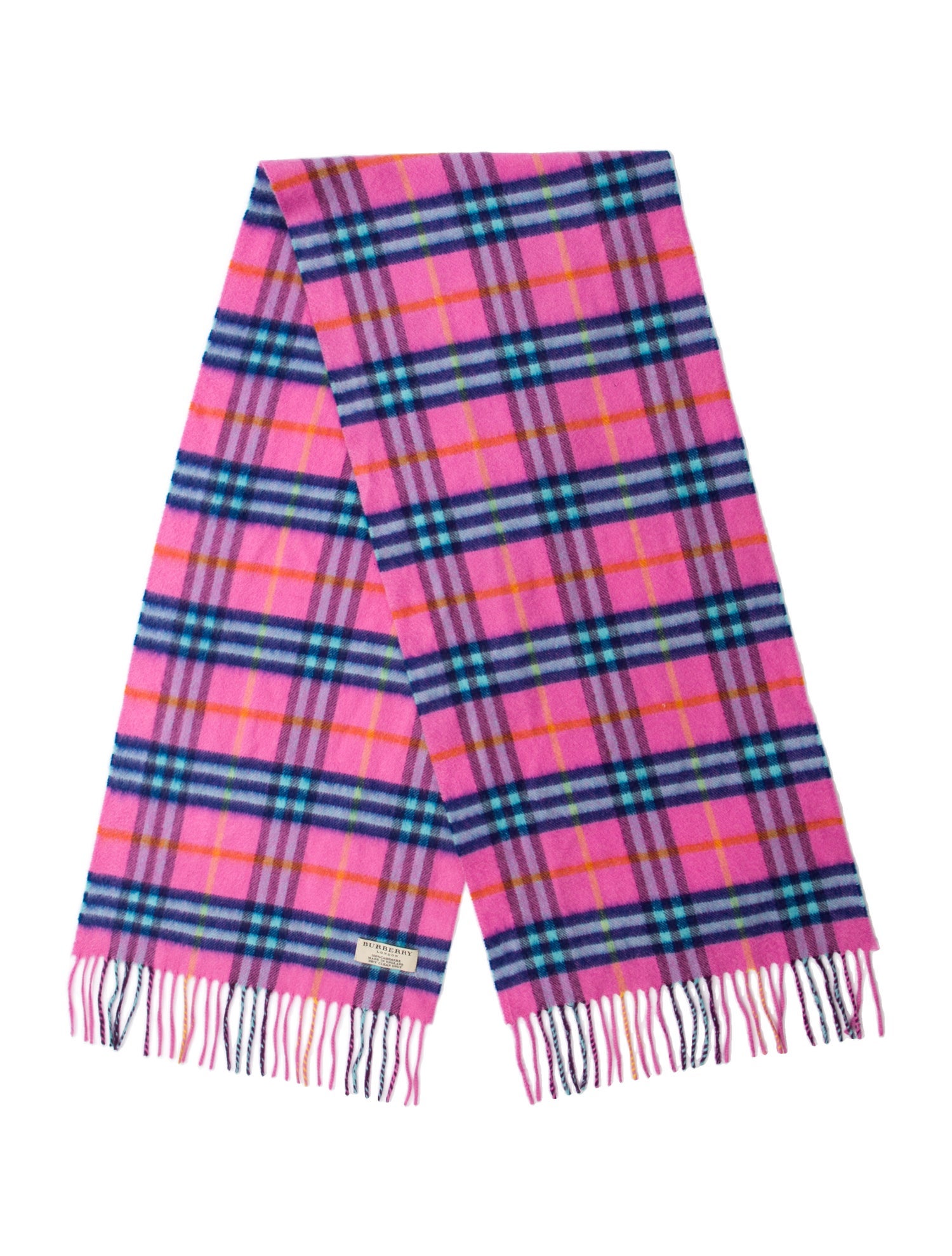 Burberry Wool Plaid Print Scarf