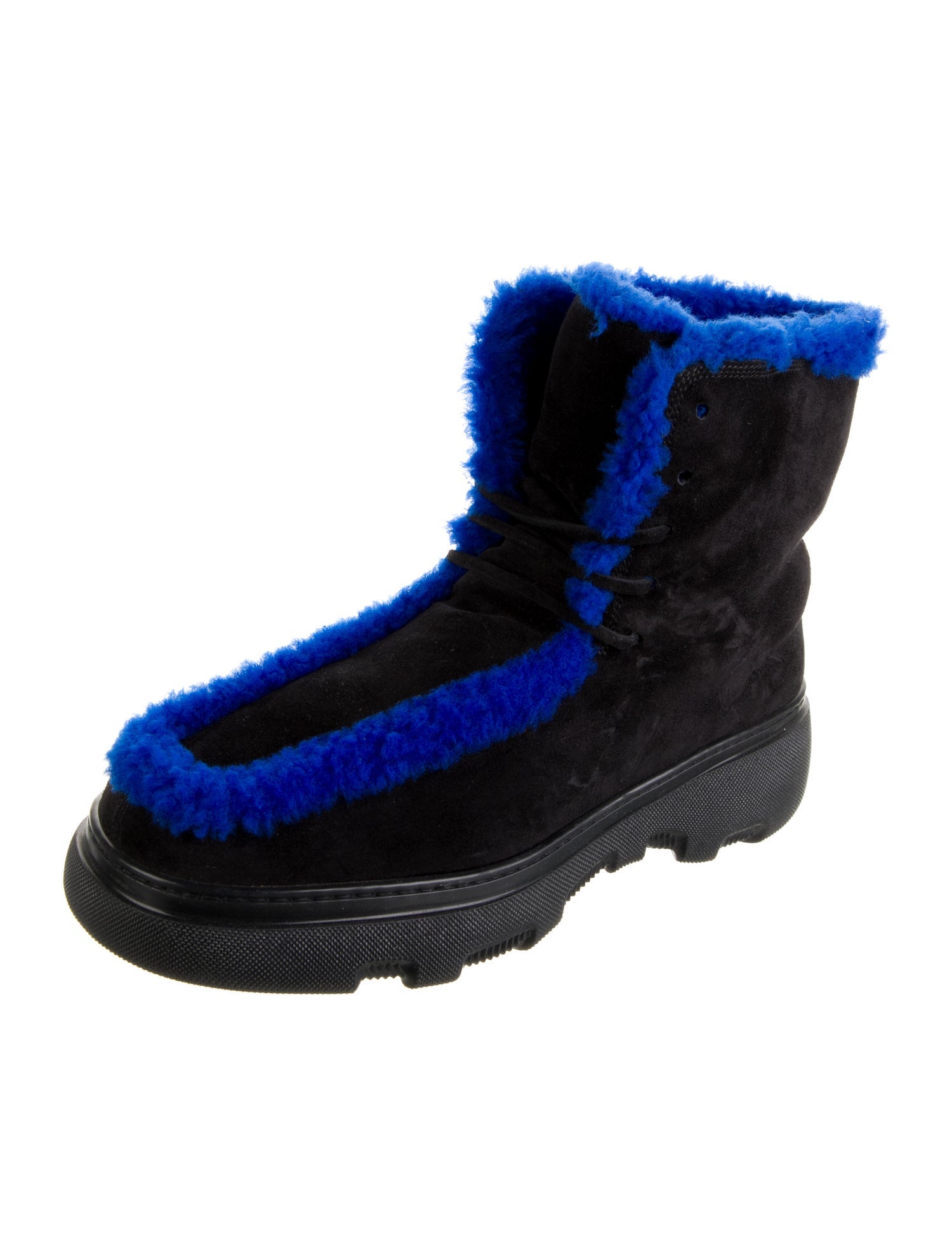 Burberry Suede Colorblock Pattern Boots