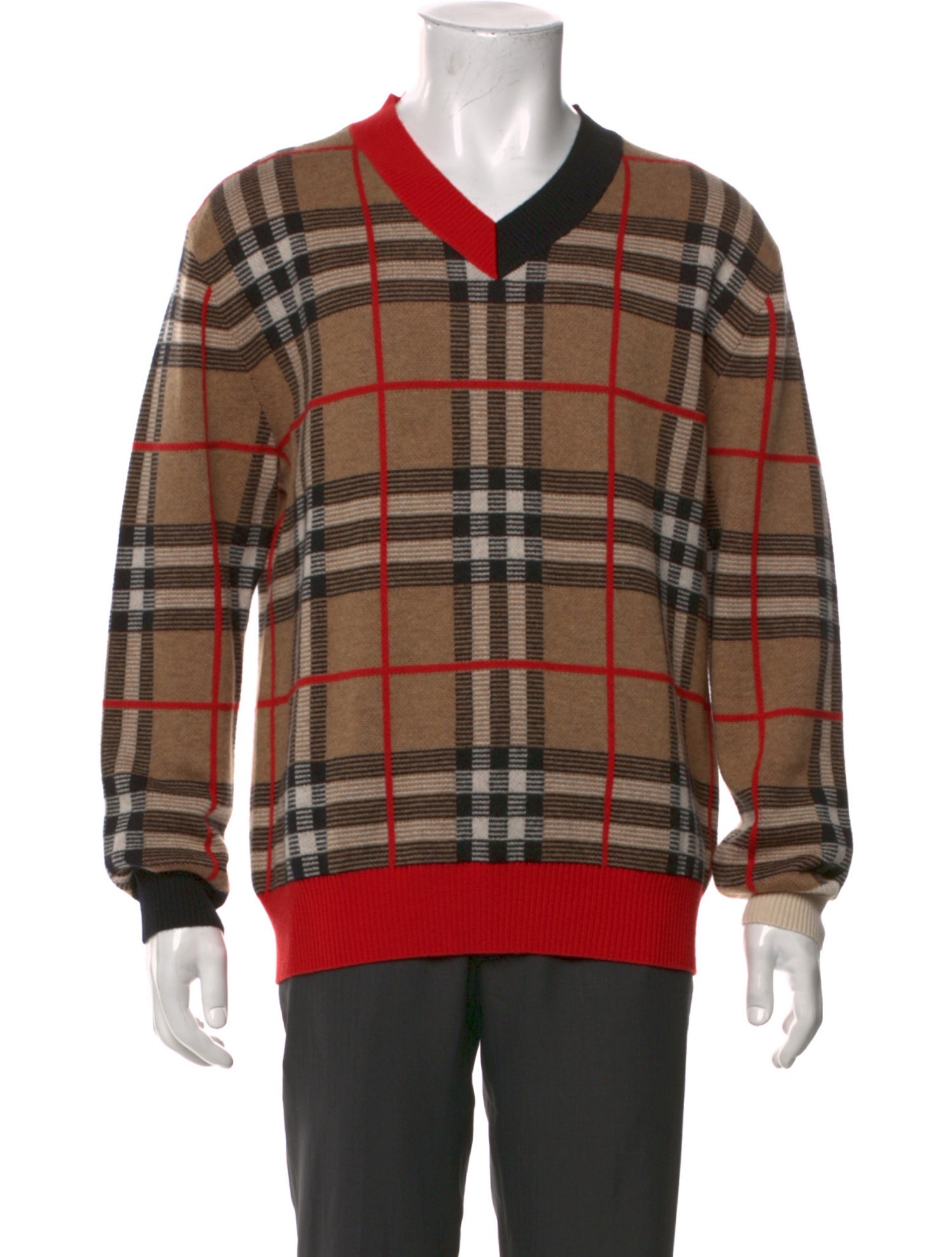 Burberry House Check Pattern Merino Wool Pullover