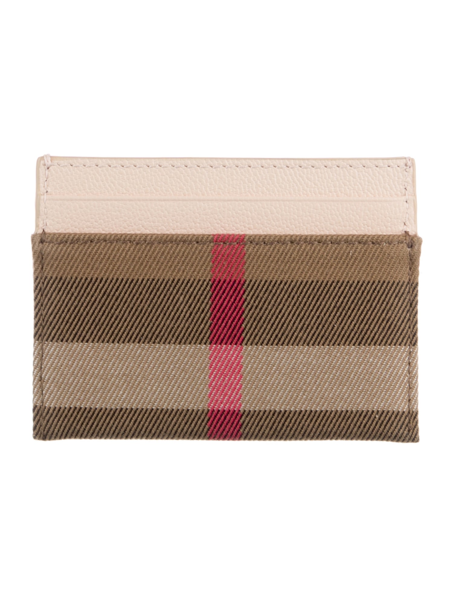 Burberry Canvas Plaid Print Card Holder