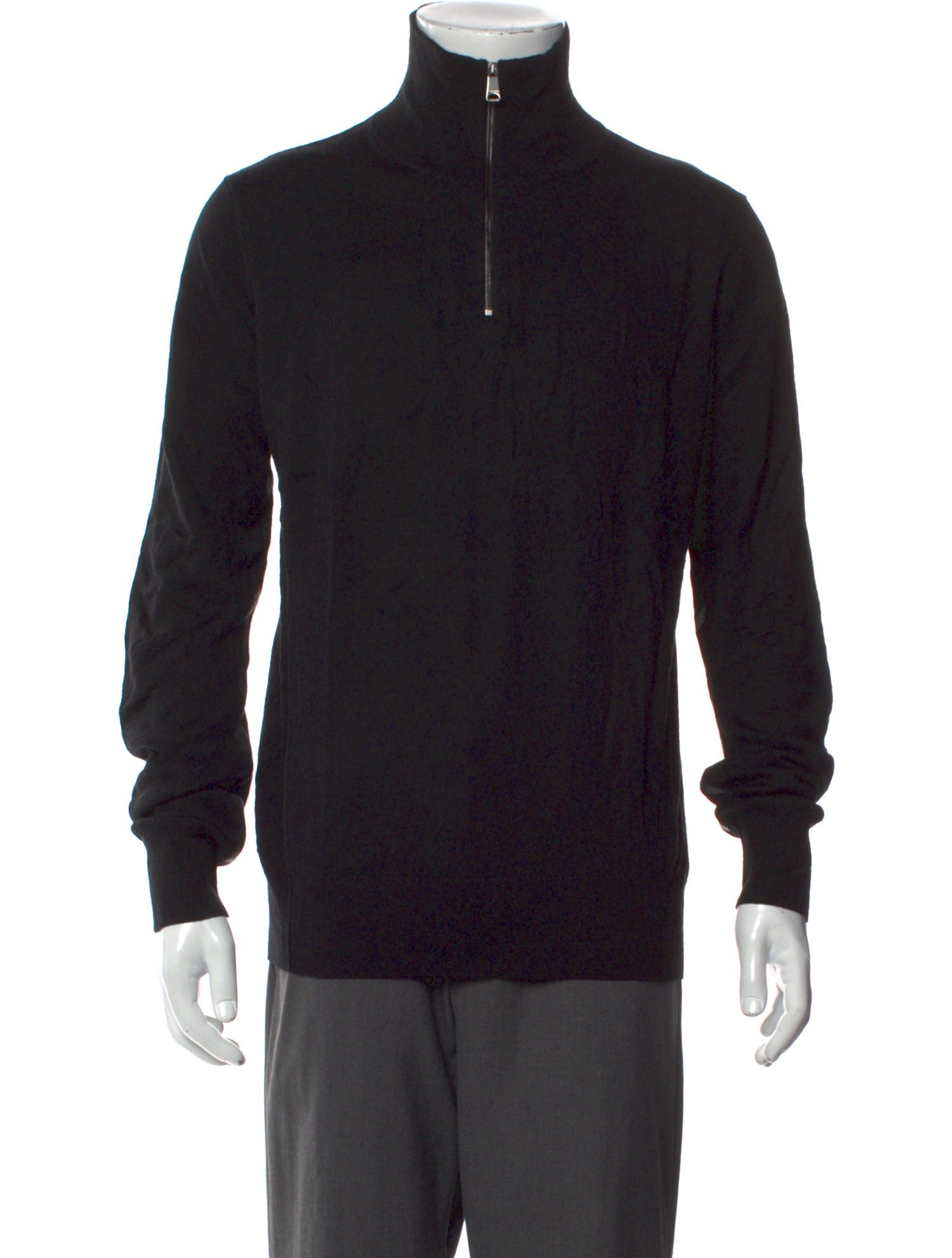 Burberry Merino Wool Mock Neck Polo Sweater