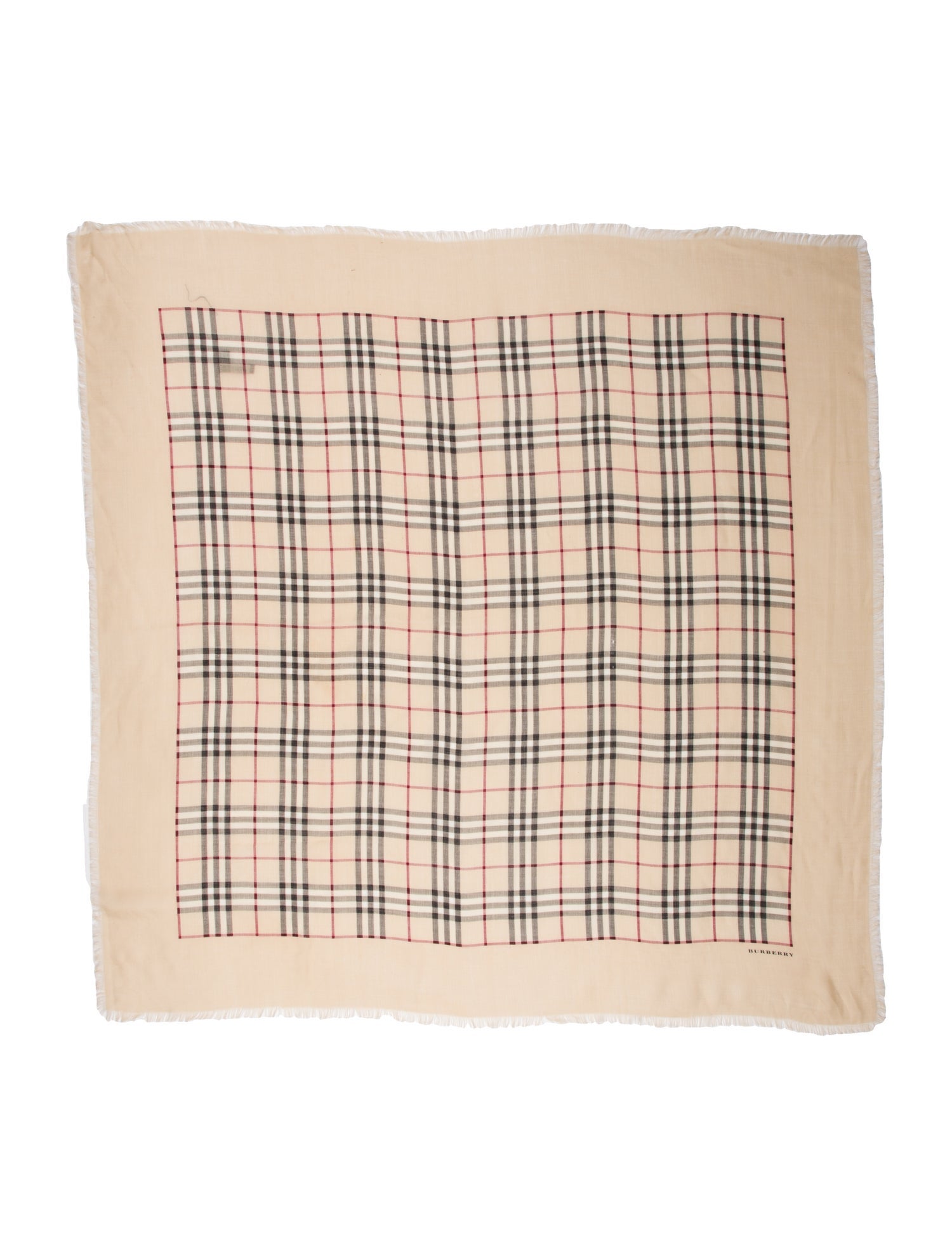 Burberry London Wool Plaid Print Scarf