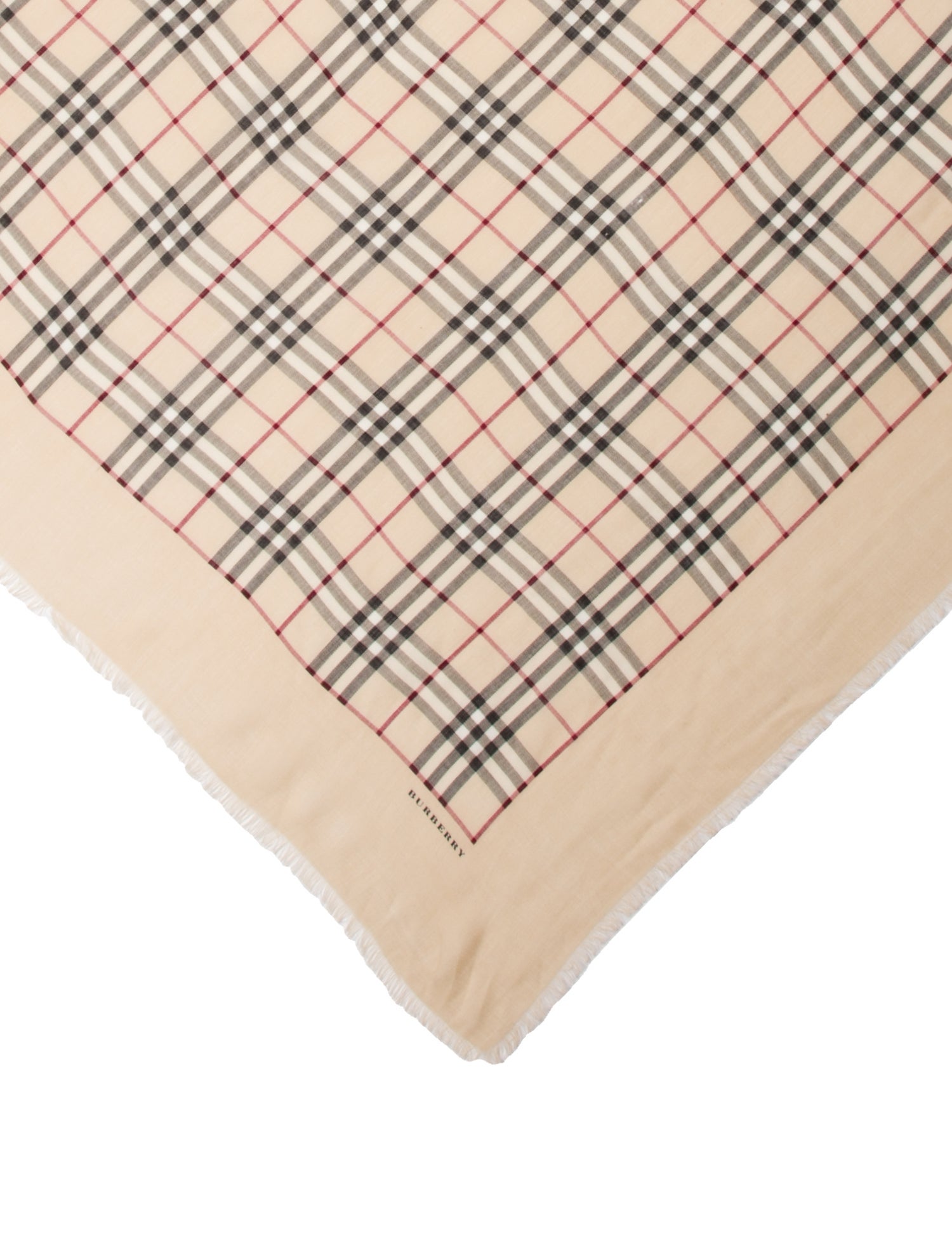 Burberry London Wool Plaid Print Scarf