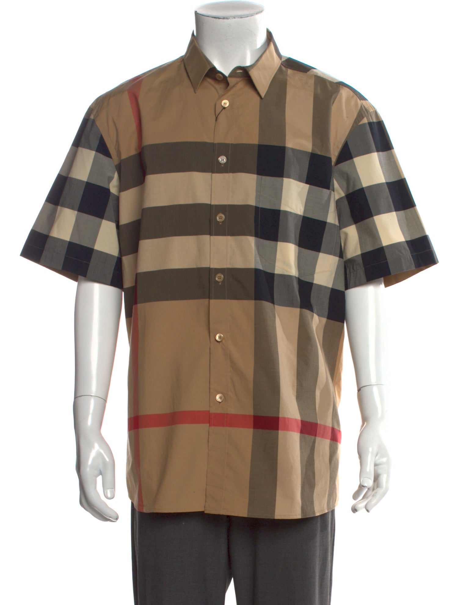 Burberry Plaid Print Short Sleeve Shirt