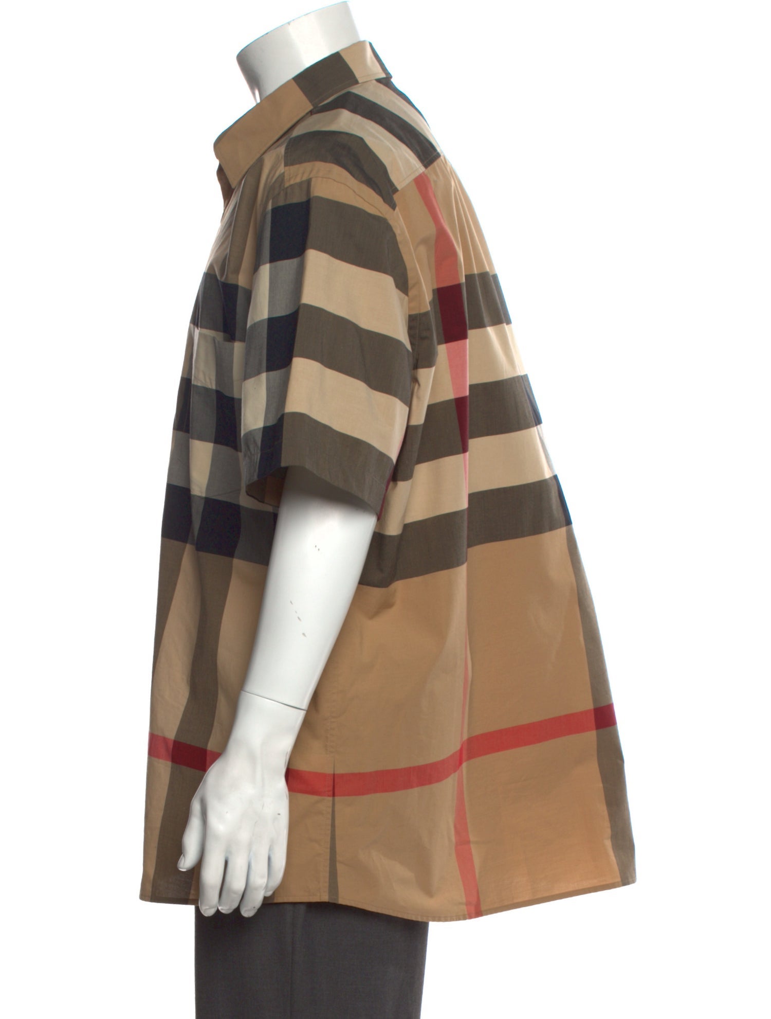 Burberry Plaid Print Short Sleeve Shirt