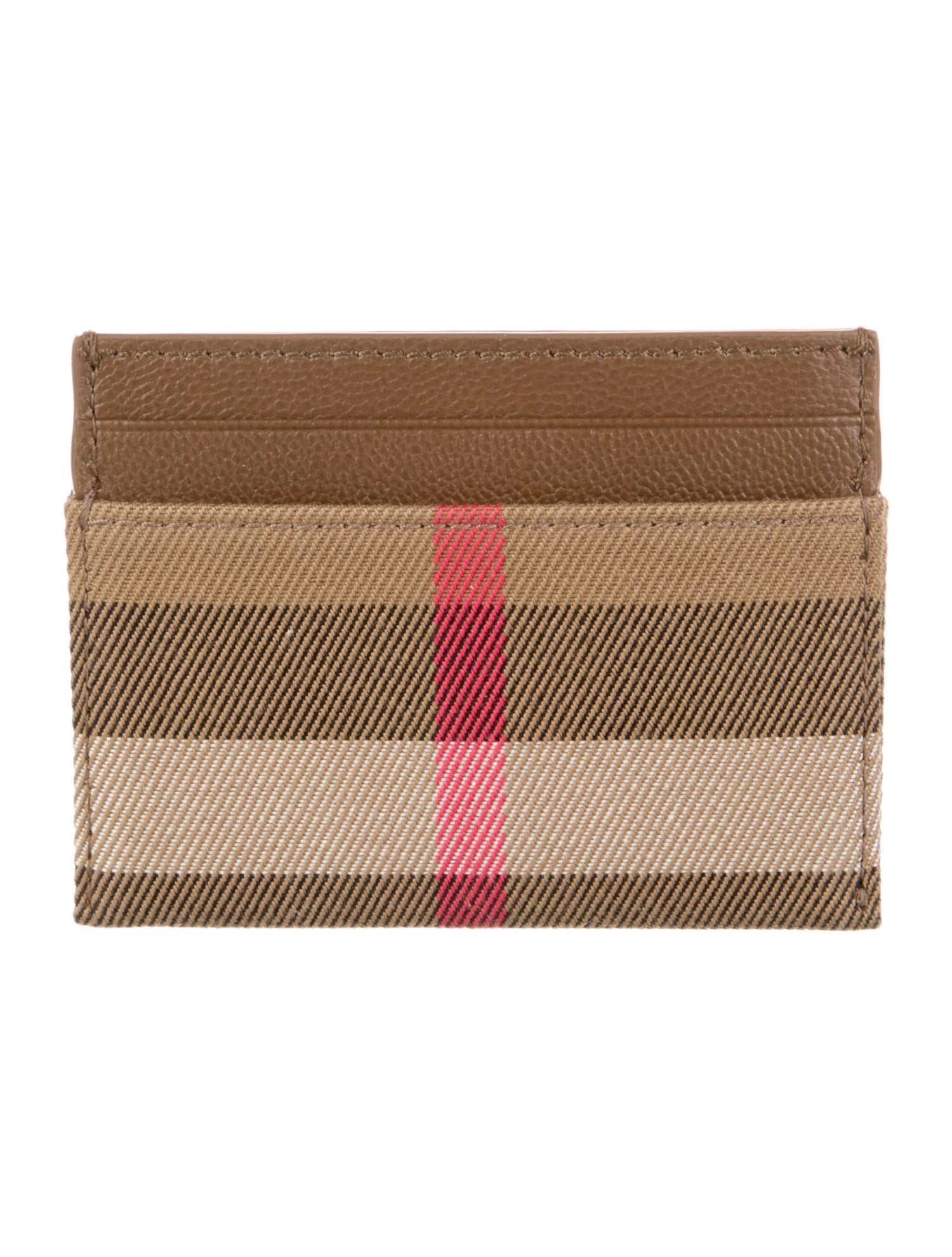 Burberry Canvas Plaid Print Card Holder