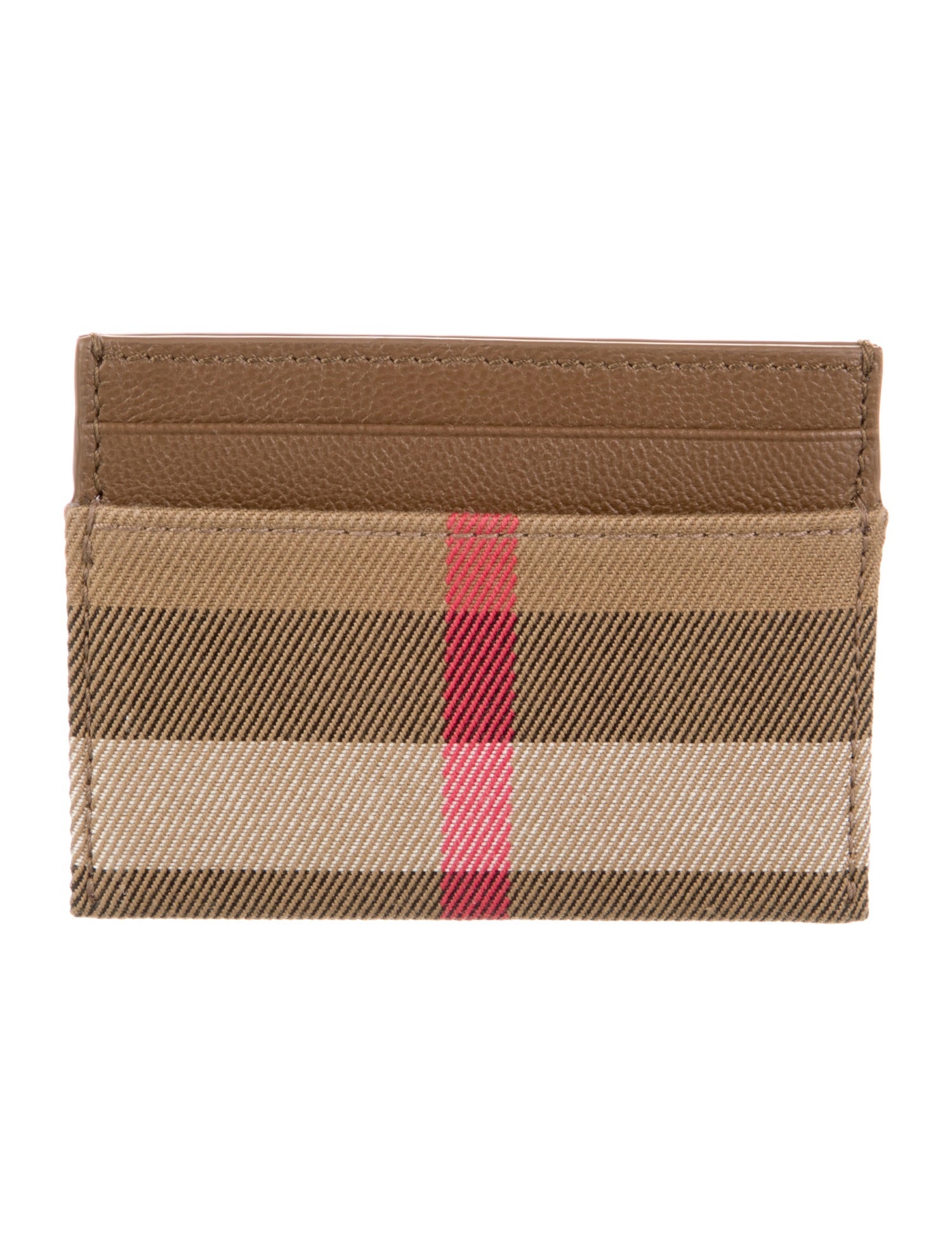Burberry Canvas Plaid Print Card Holder