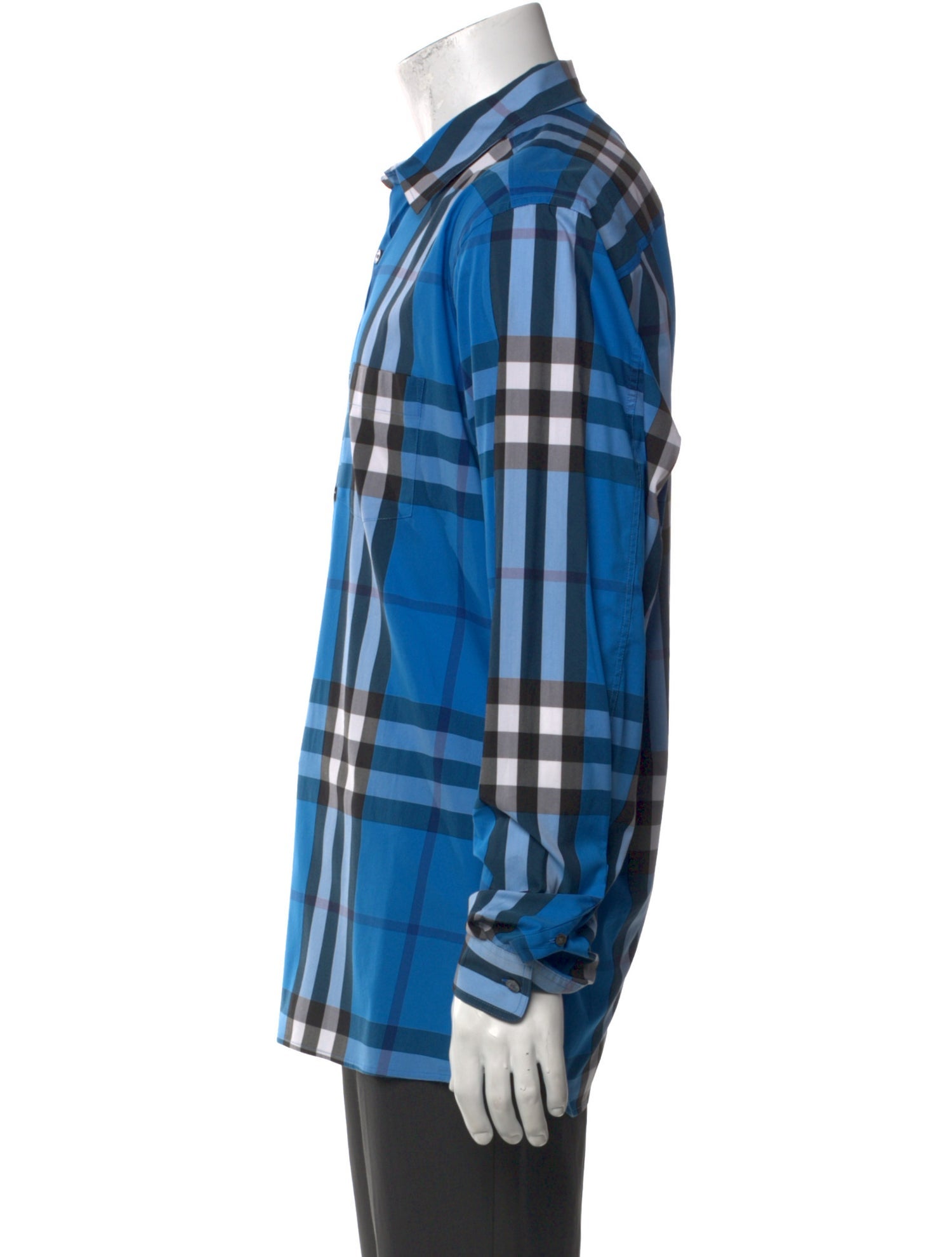 Burberry Plaid Print Long Sleeve Shirt