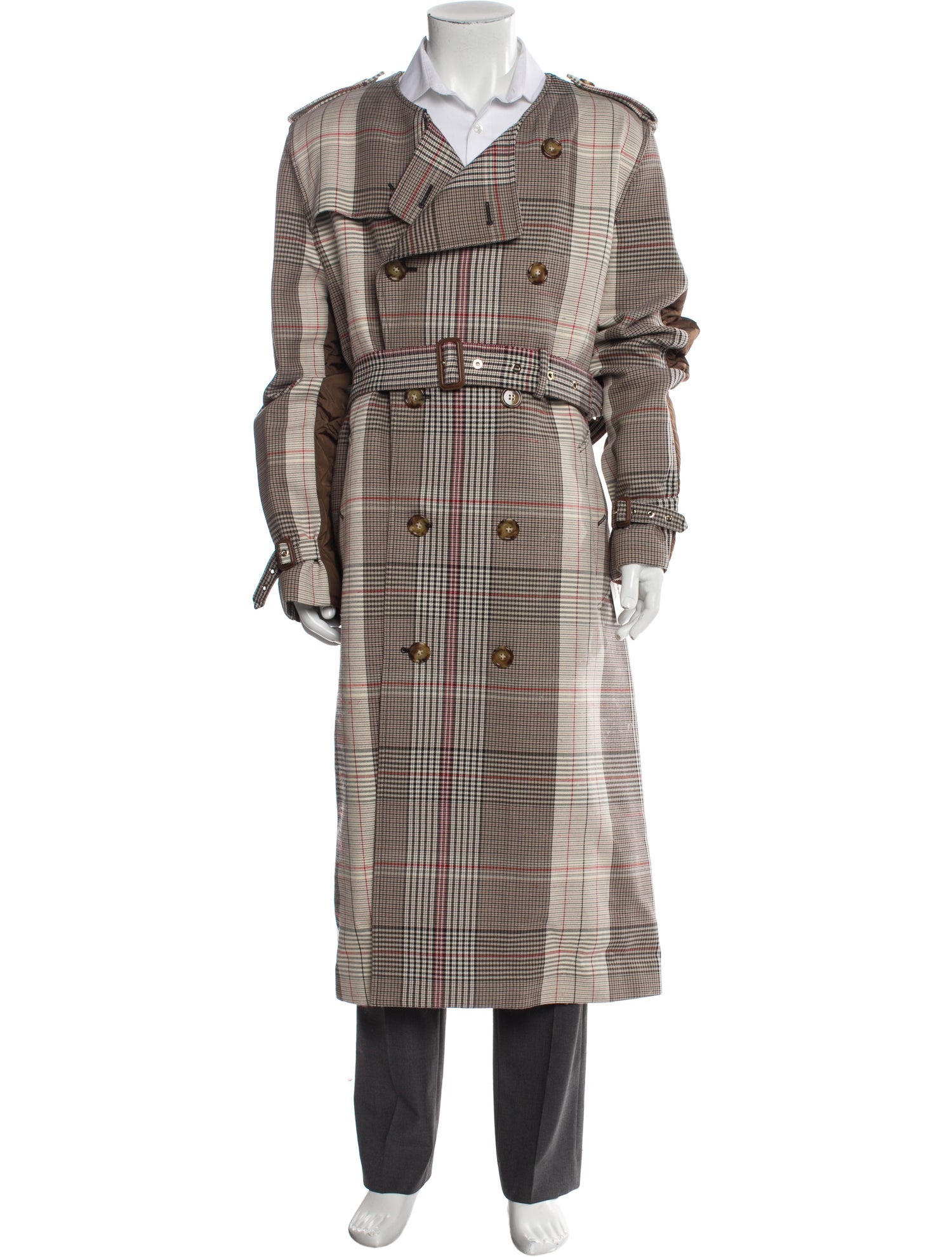 Burberry Plaid Print Trench Coat