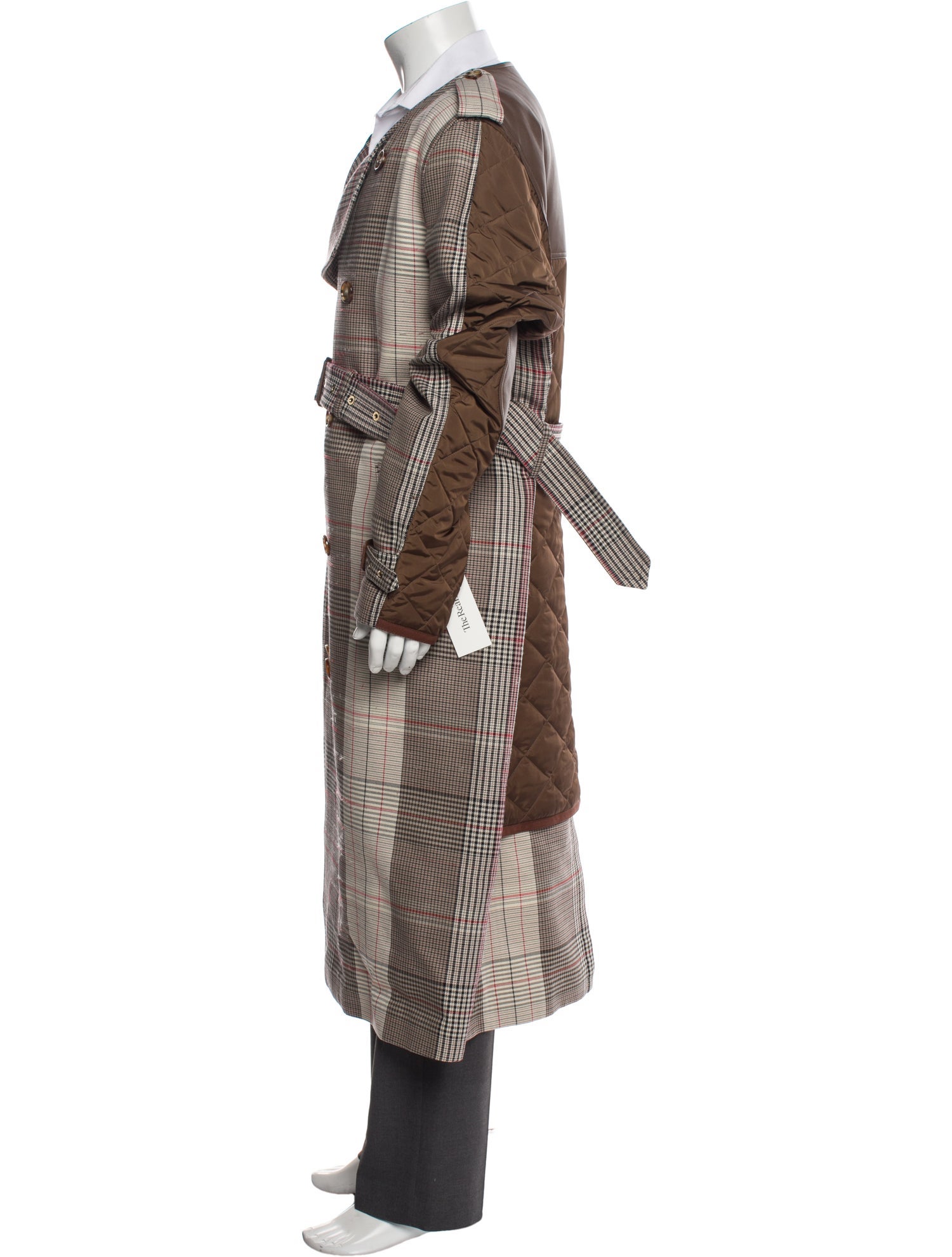 Burberry Plaid Print Trench Coat