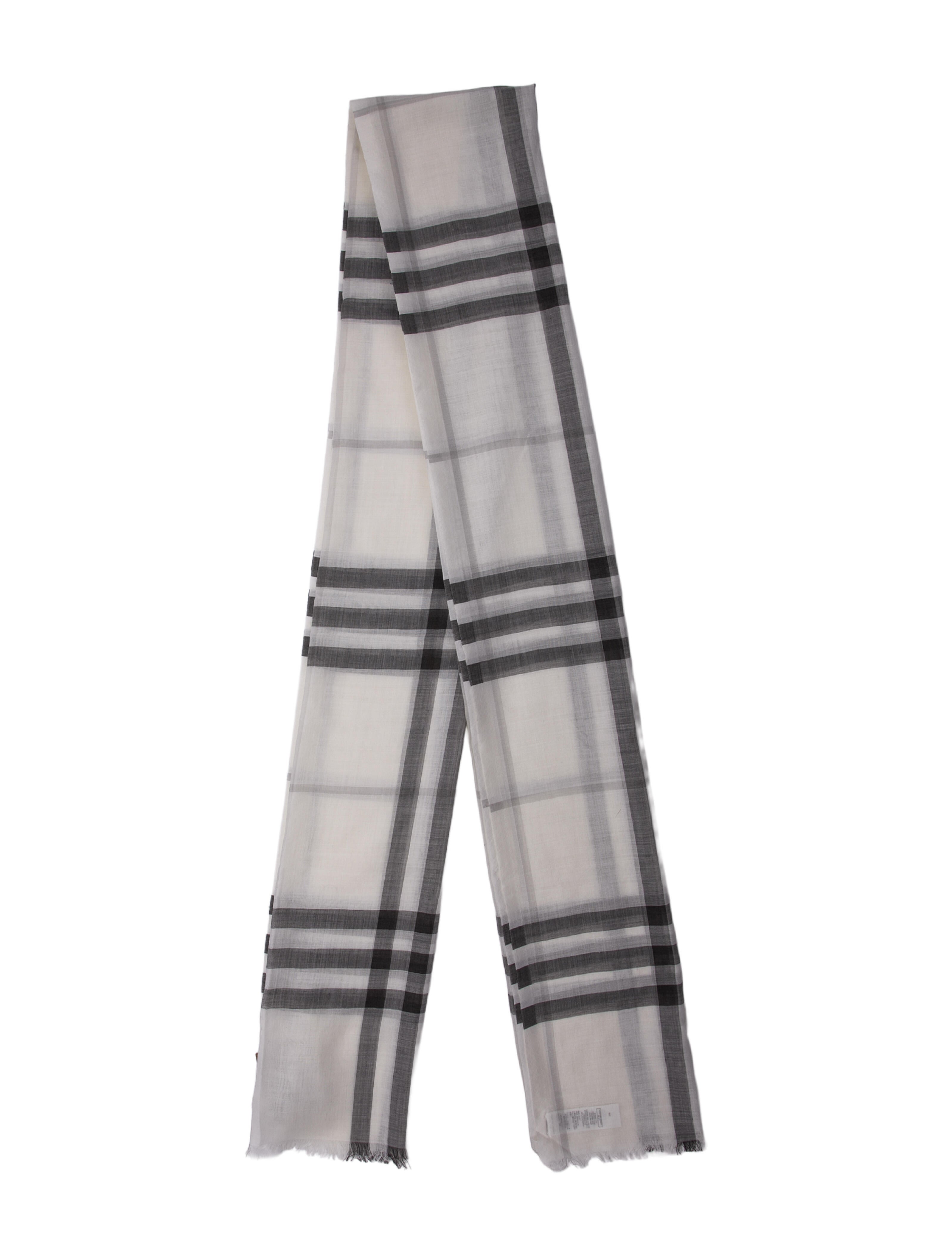 Burberry Wool Plaid Print Scarf w/ Tags