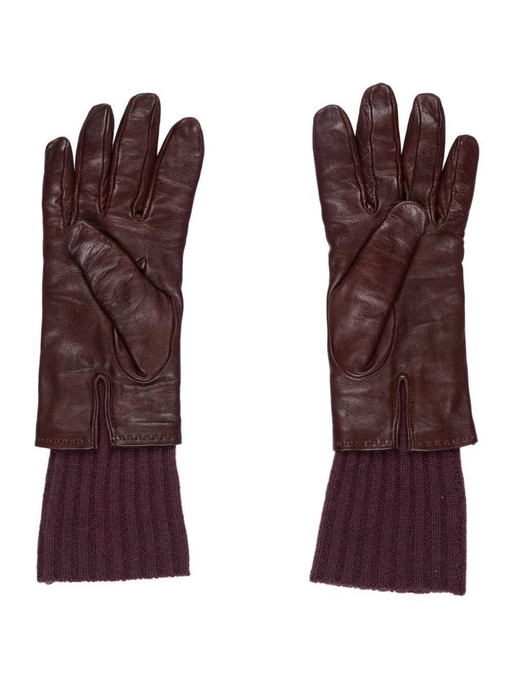 Brown pattern printed leather Burberry London glo… - image 2