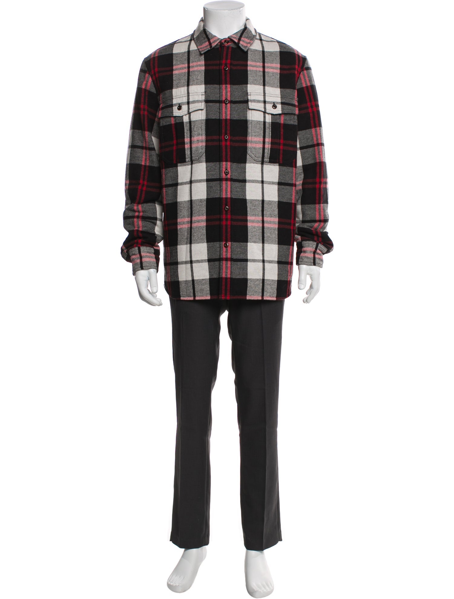Burberry Plaid Print Overcoat
