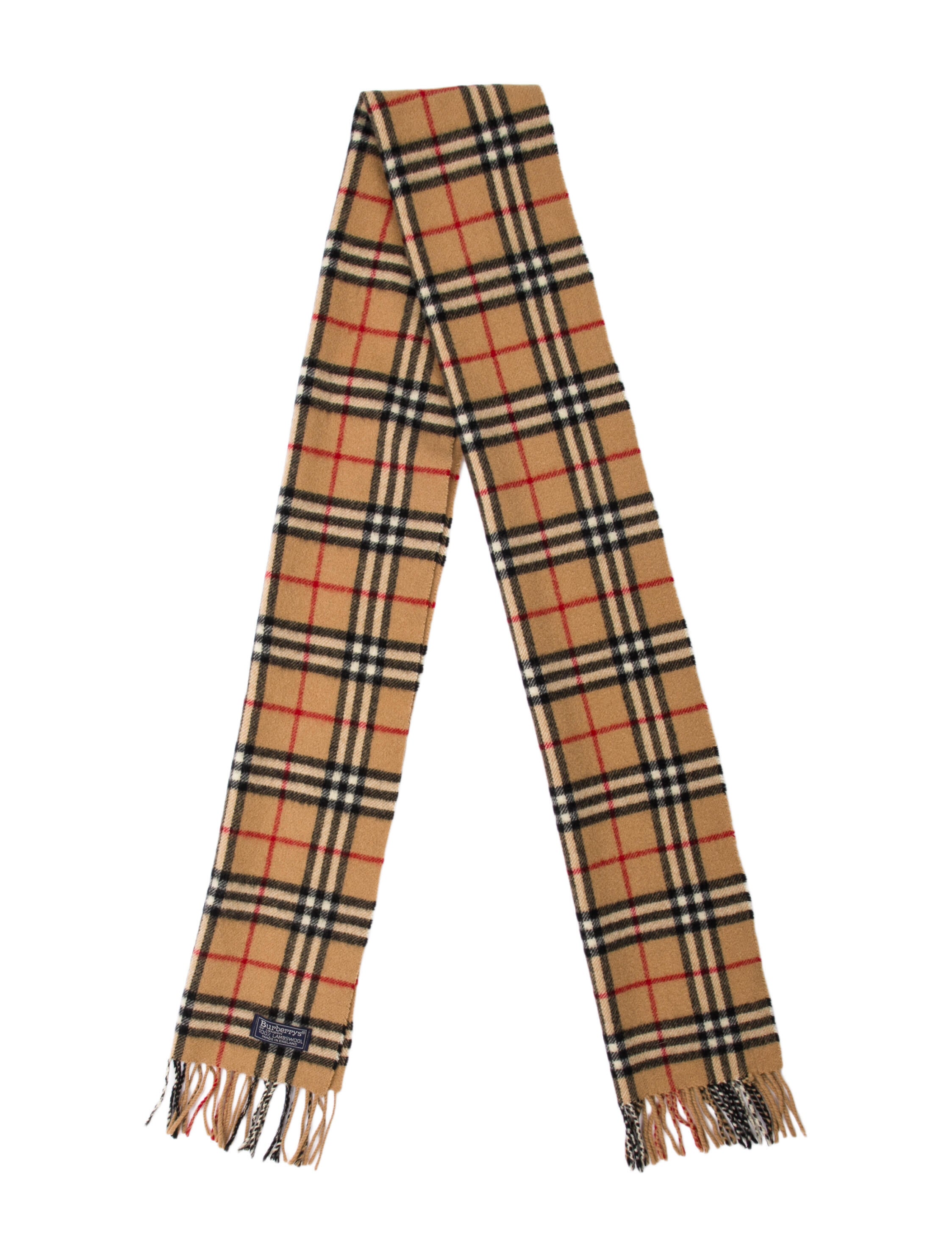 Burberry Lambswool Plaid Print Scarf