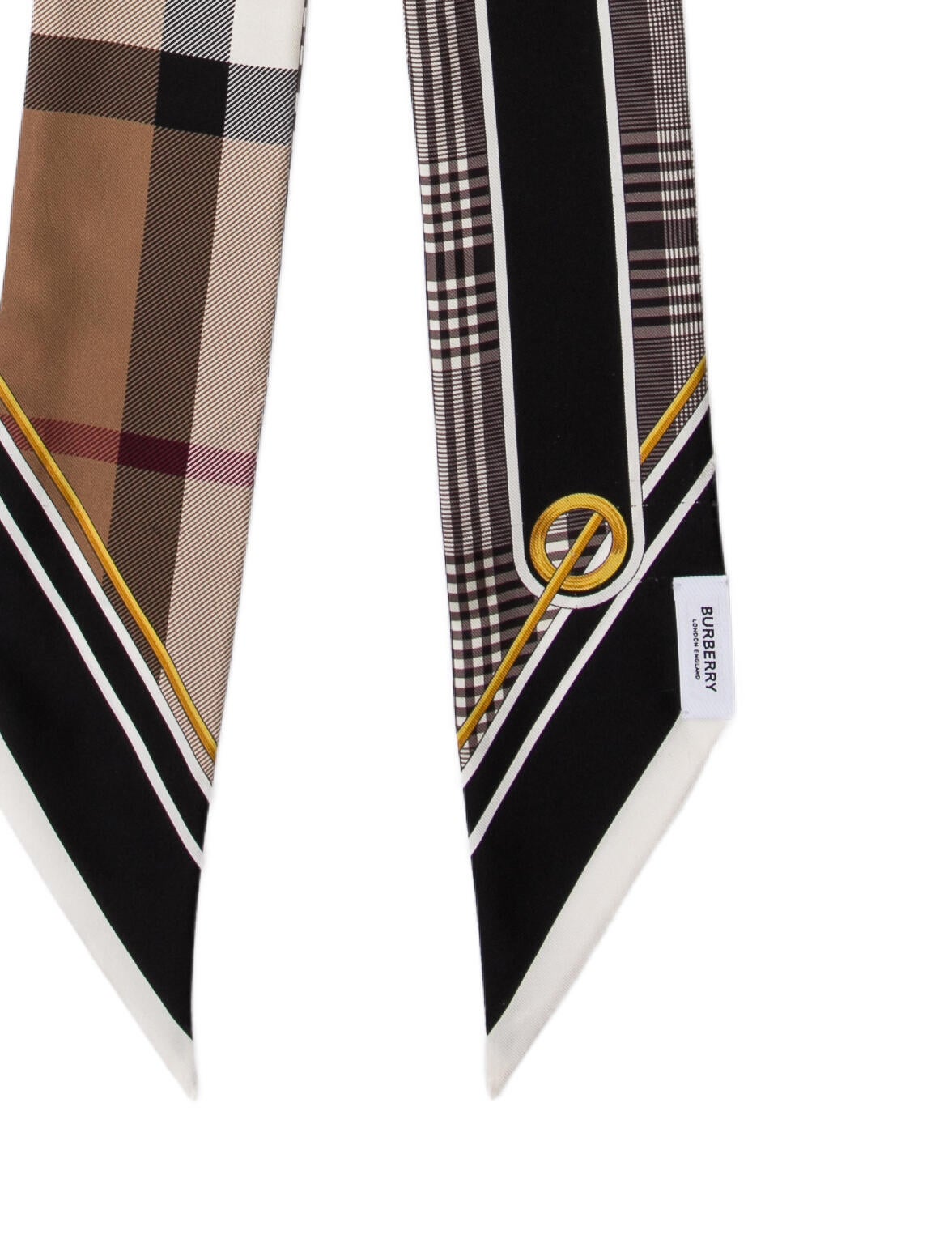 Burberry Silk Plaid Print Bandeau