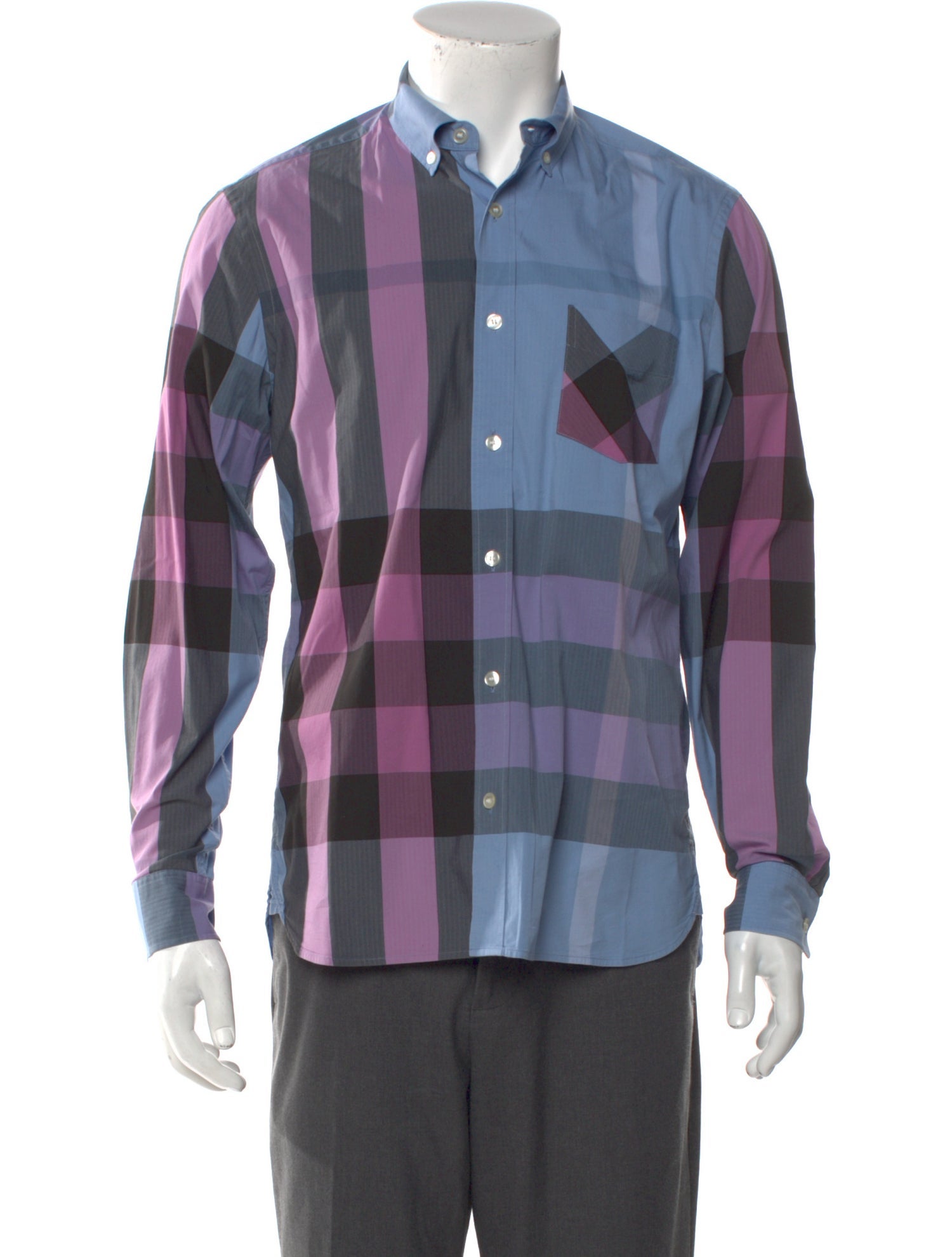 Burberry Exploded Check Pattern Long Sleeve Shirt