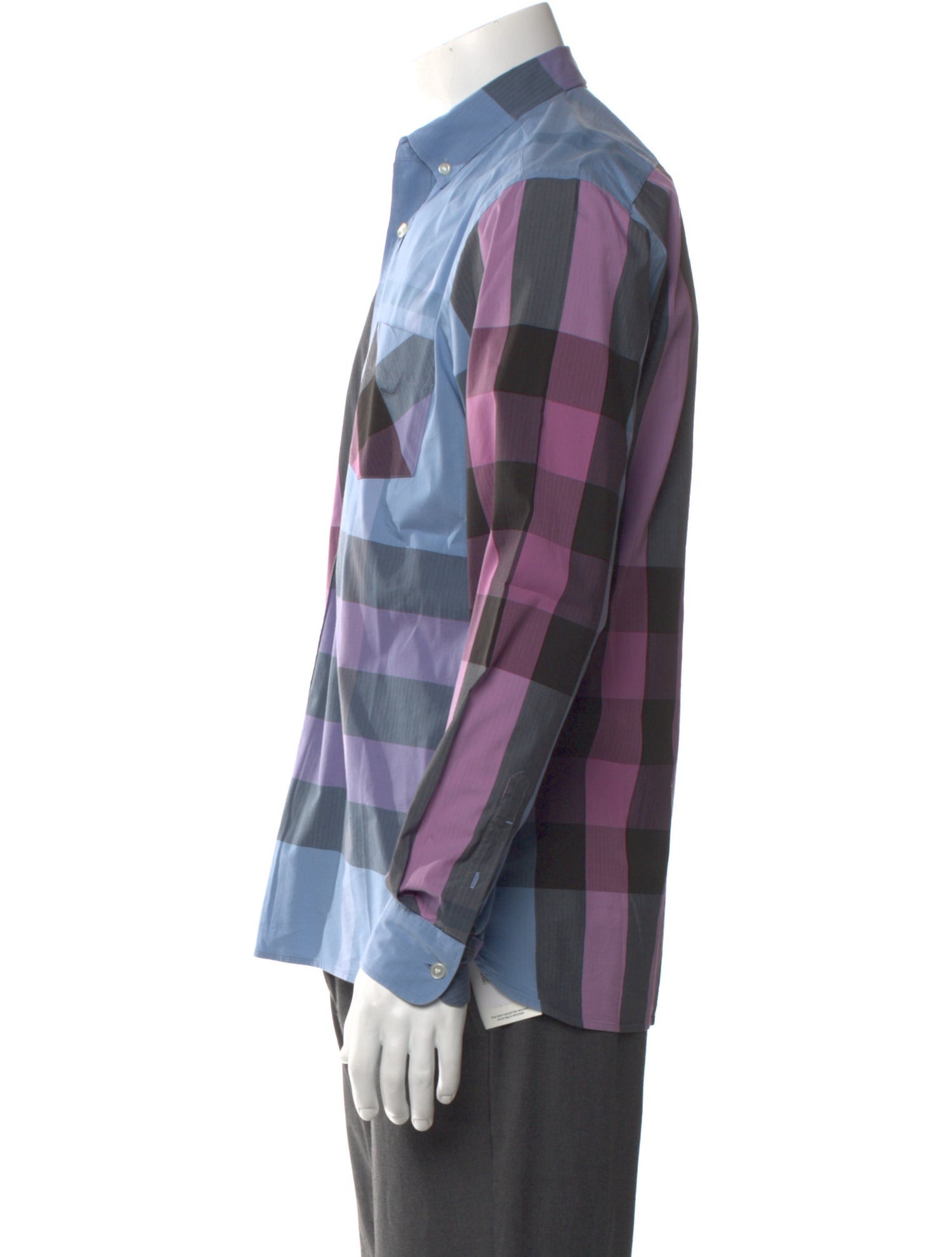 Burberry Exploded Check Pattern Long Sleeve Shirt